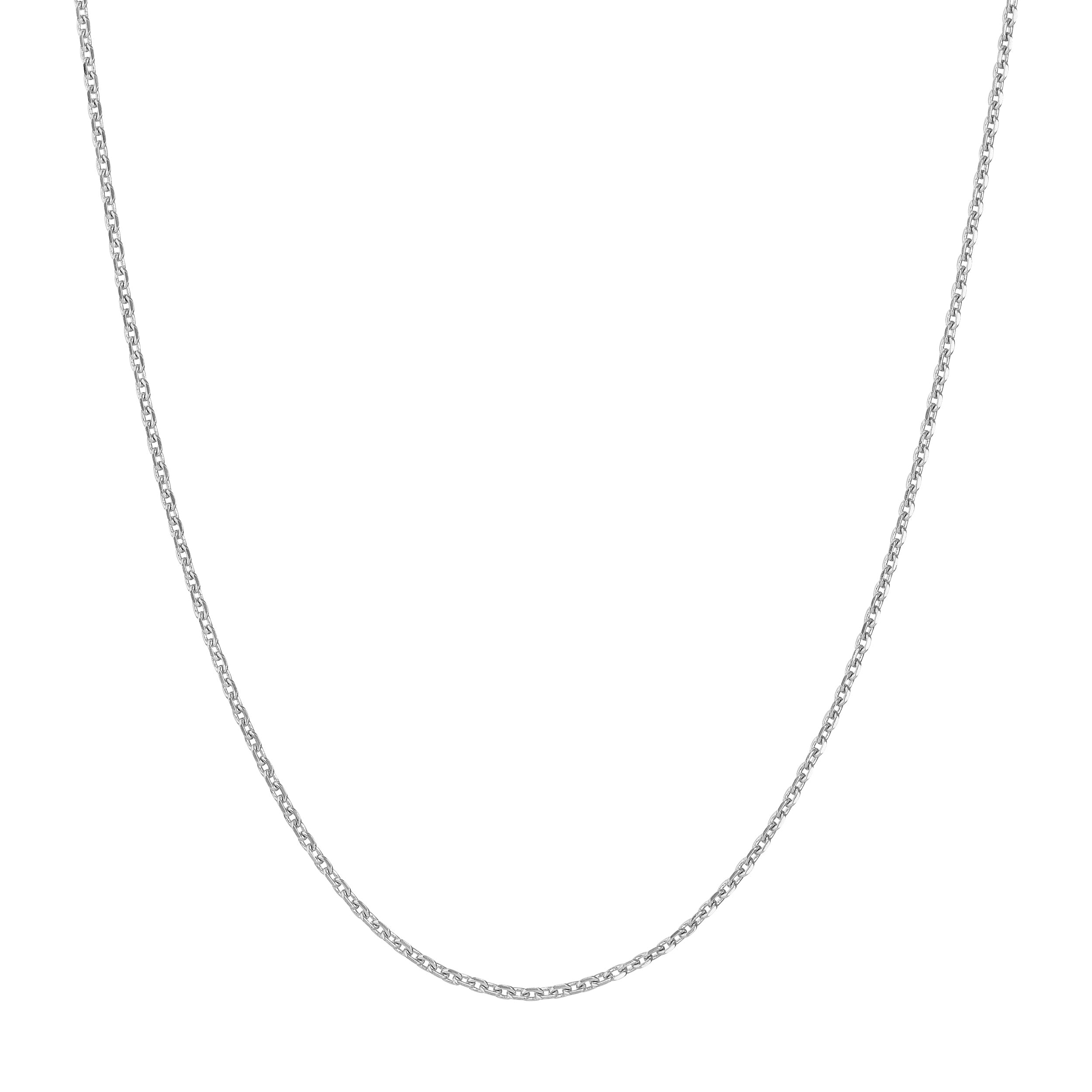 16" 0.8MM DIAMOND-CUT CABLE CHAIN NECKLACE | 10K WHITE GOLD | MZ000373-10B - Brownlee Jewelers