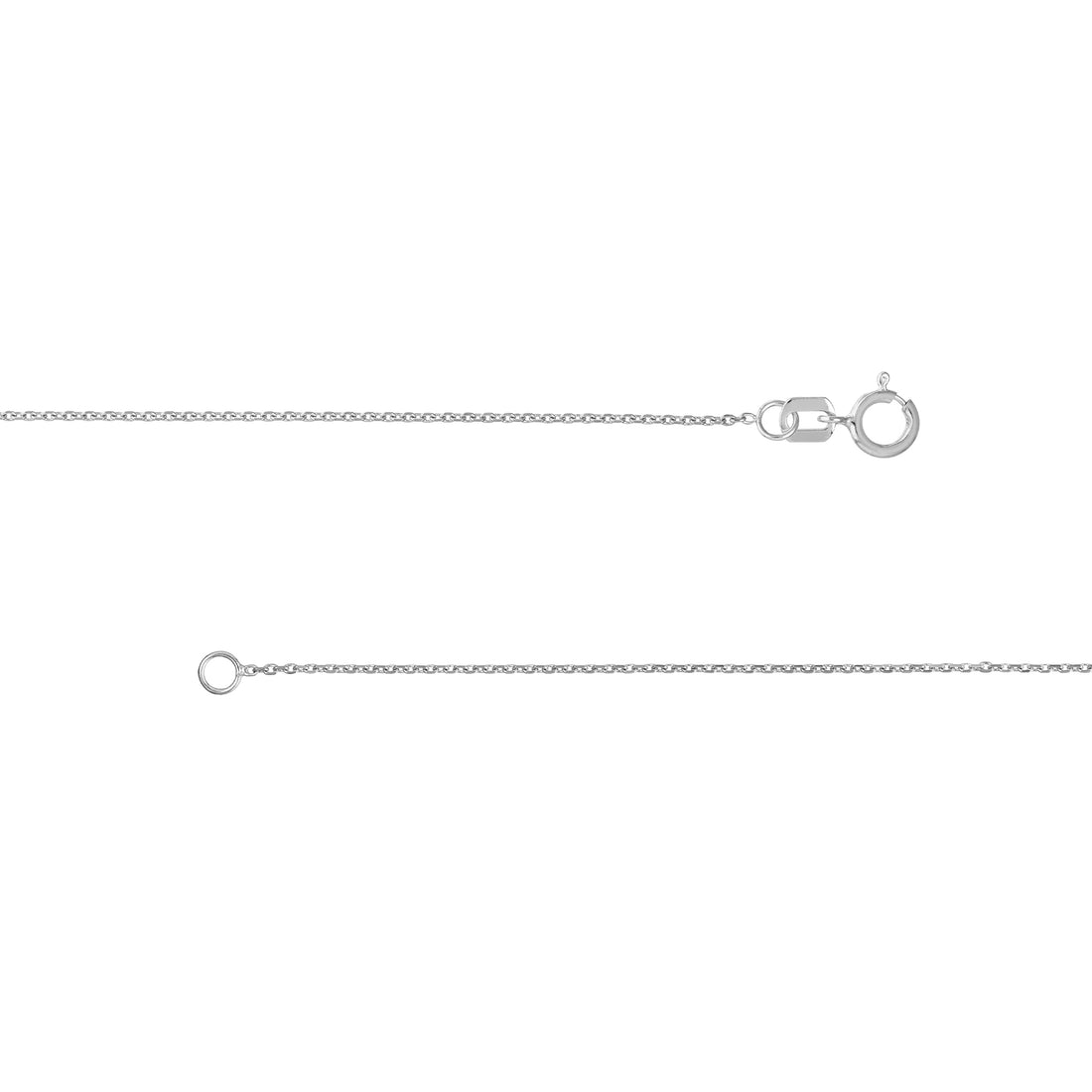 16" 0.8MM DIAMOND-CUT CABLE CHAIN NECKLACE | 10K WHITE GOLD | MZ000373-10B - Brownlee Jewelers