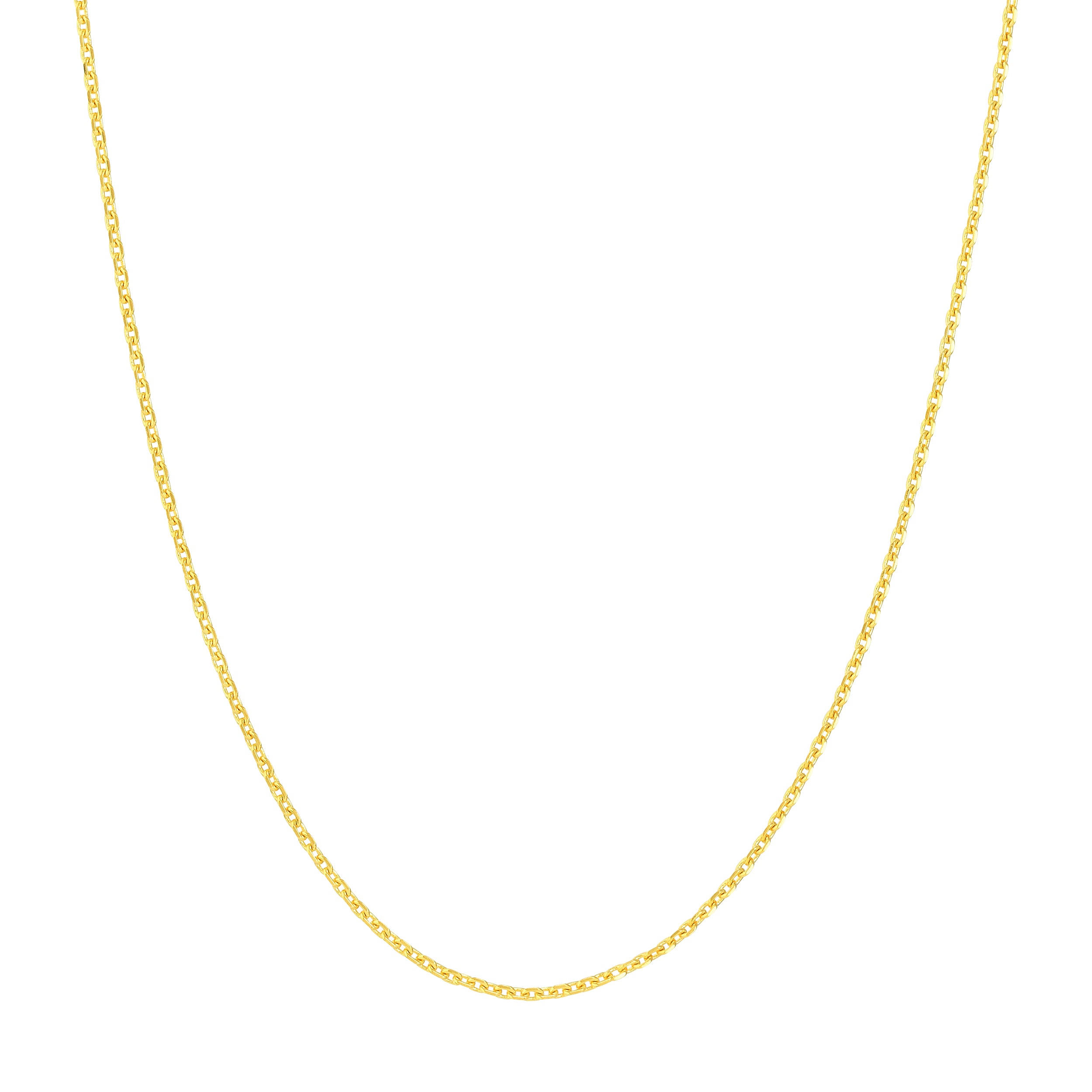 16" 0.8MM DIAMOND-CUT CABLE CHAIN NECKLACE | 10K YELLOW GOLD | MZ000373-10Y - Brownlee Jewelers