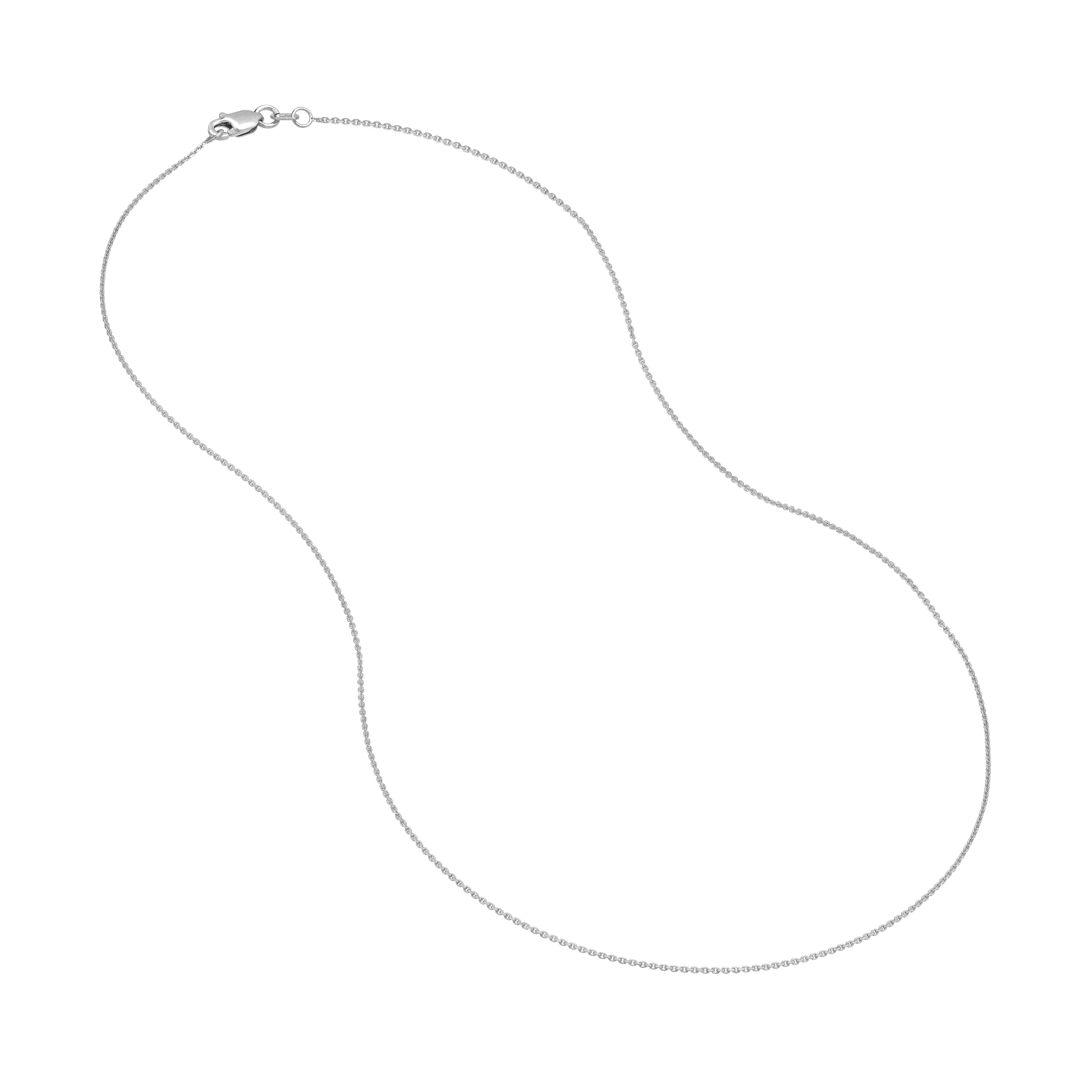 18" 0.8MM DIAMOND-CUT CABLE CHAIN NECKLACE | 10K WHITE GOLD | MZ000374-10B - Brownlee Jewelers