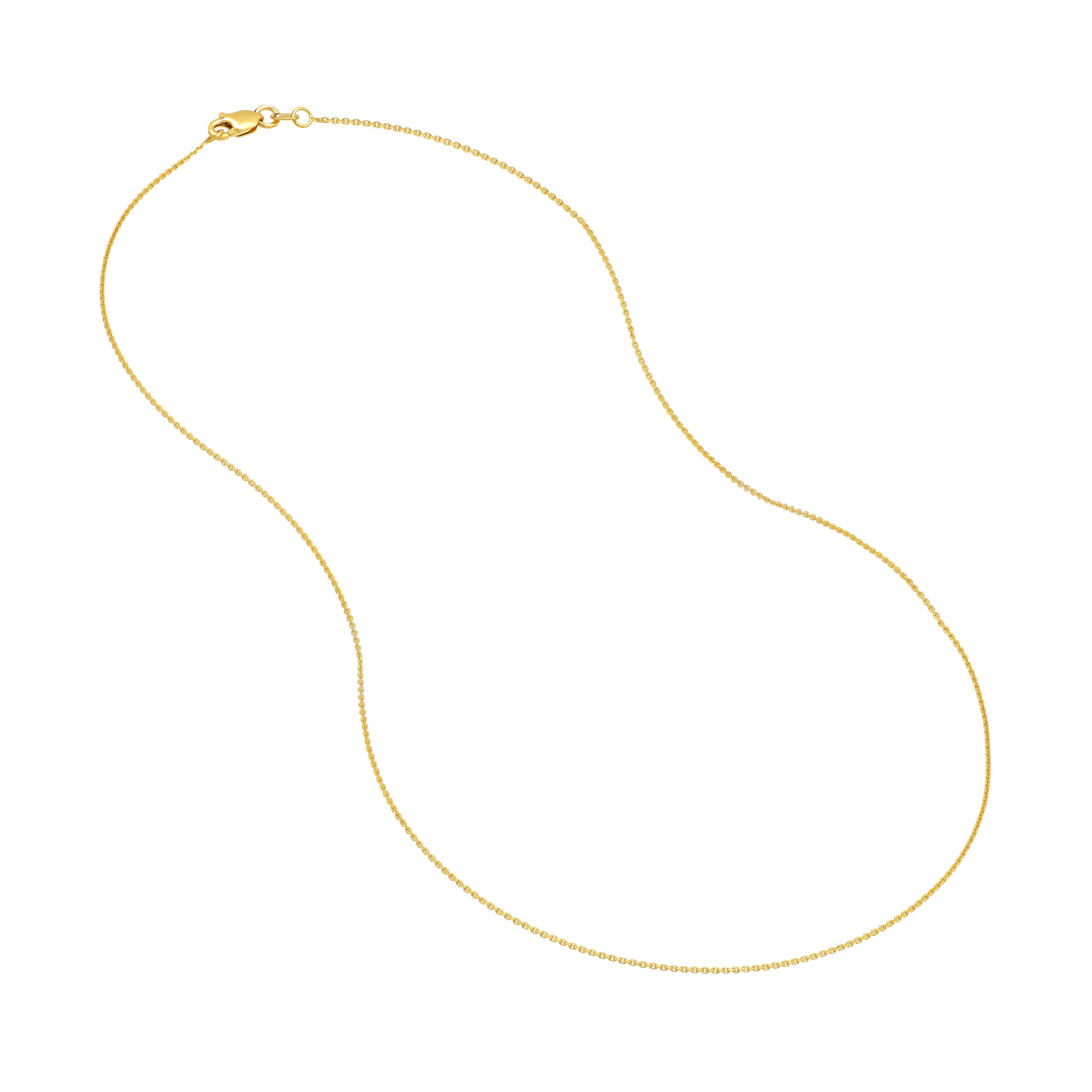 18" 0.8MM OPEN DIAMOND-CUT CABLE CHAIN NECKLACE | 10K YELLOW GOLD | MZ000374-10Y - Brownlee Jewelers