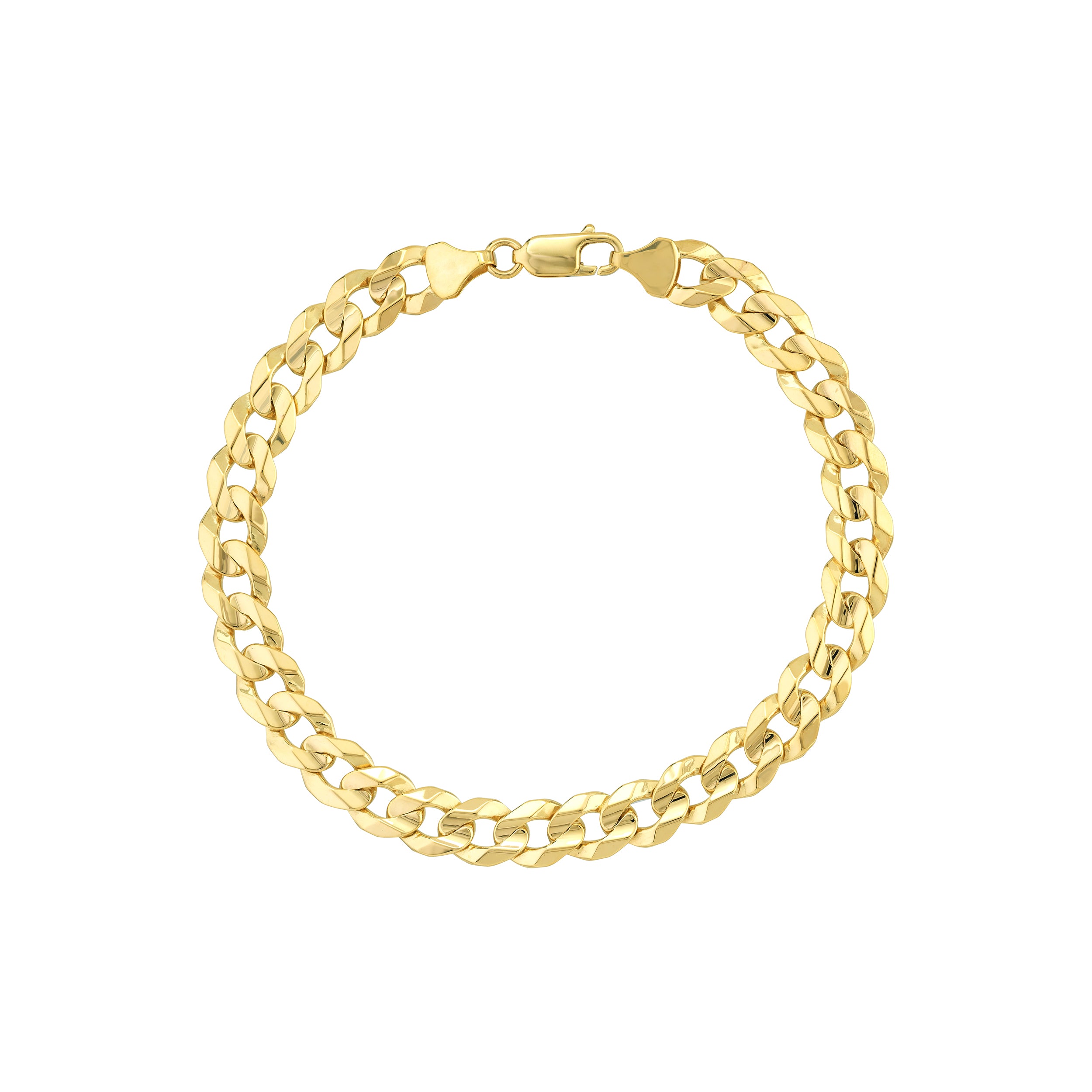 9" 8.7MM CONCAVE CUBAN CHAIN ANKLET | 10K YELLOW GOLD | MZ000414-10Y - Brownlee Jewelers