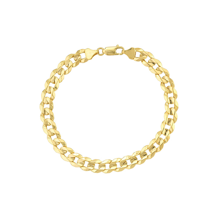 9" 8.7MM CONCAVE CUBAN CHAIN ANKLET | 10K YELLOW GOLD | MZ000414-10Y - Brownlee Jewelers