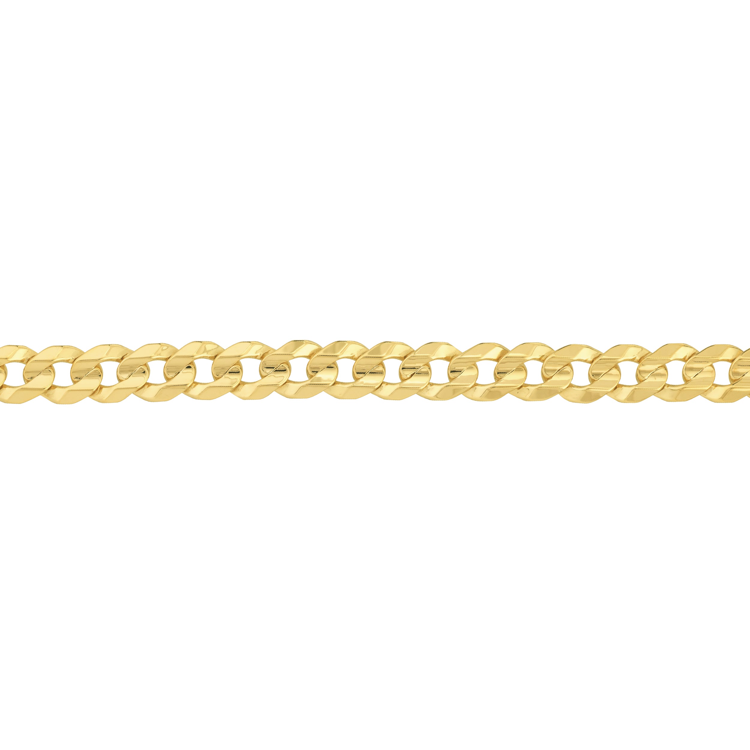 9" 8.7MM CONCAVE CUBAN CHAIN ANKLET | 10K YELLOW GOLD | MZ000414-10Y - Brownlee Jewelers