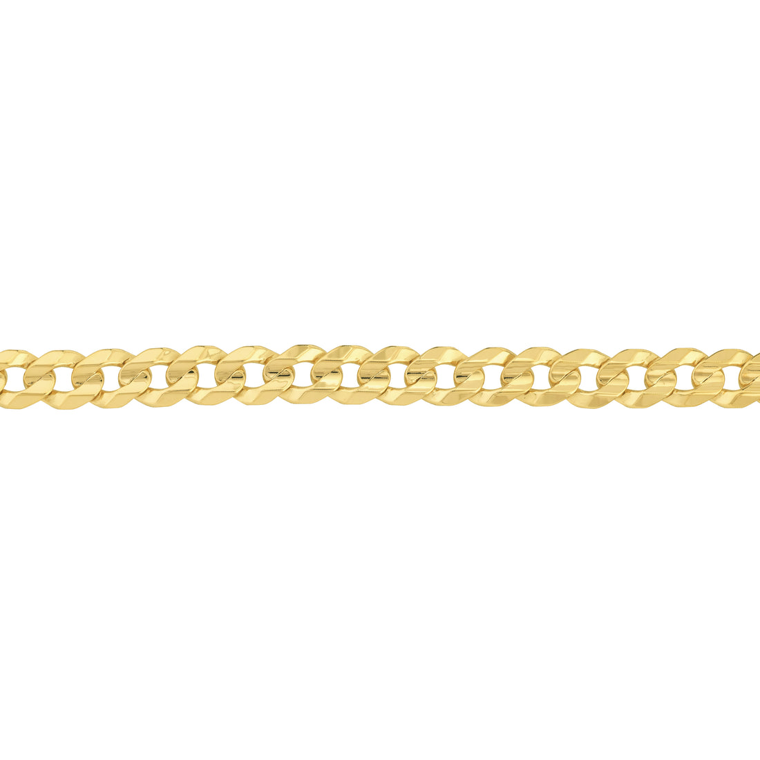 9" 8.7MM CONCAVE CUBAN CHAIN ANKLET | 10K YELLOW GOLD | MZ000414-10Y - Brownlee Jewelers
