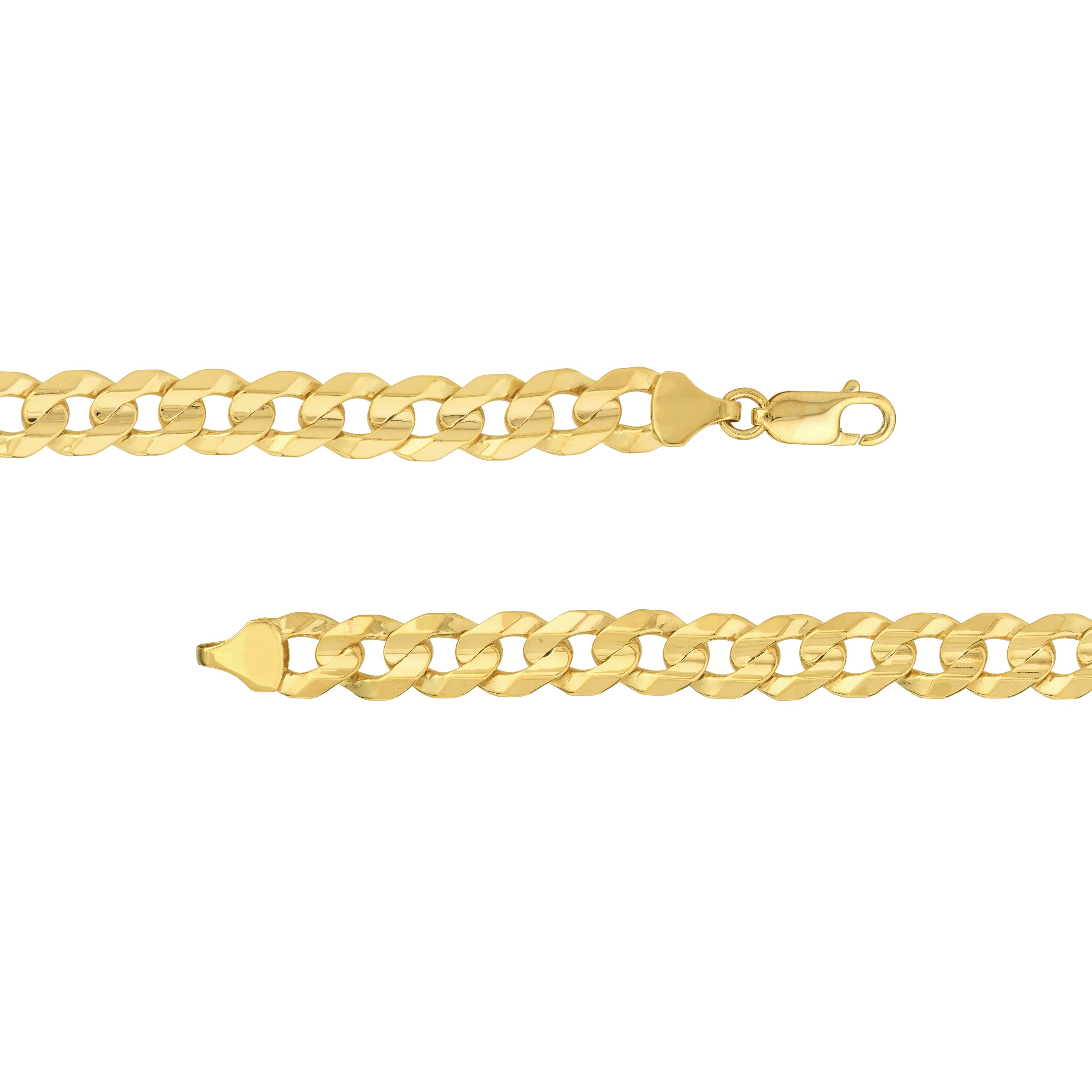 9" 8.7MM CONCAVE CUBAN CHAIN ANKLET | 10K YELLOW GOLD | MZ000414-10Y - Brownlee Jewelers