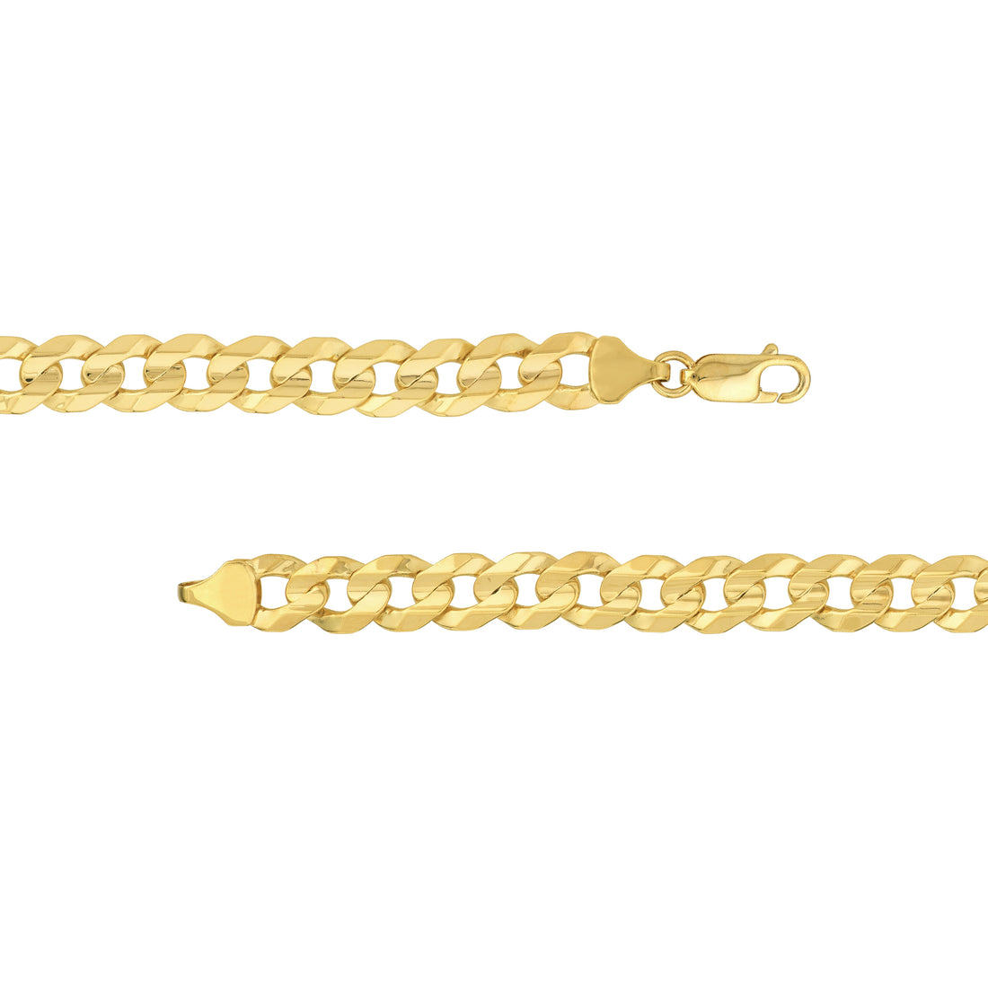 9" 8.7MM CONCAVE CUBAN CHAIN ANKLET | 10K YELLOW GOLD | MZ000414-10Y - Brownlee Jewelers