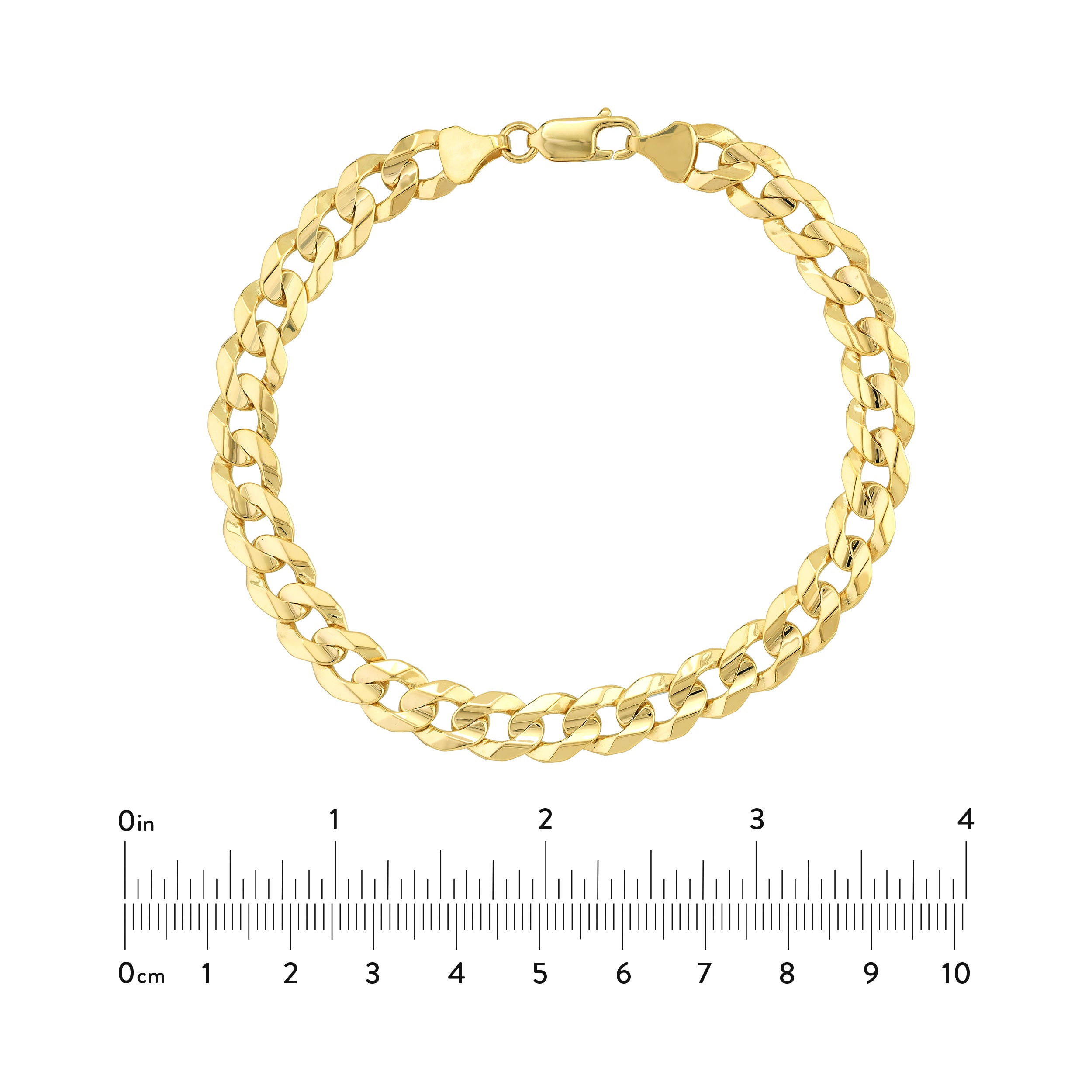 9" 8.7MM CONCAVE CUBAN CHAIN ANKLET | 10K YELLOW GOLD | MZ000414-10Y - Brownlee Jewelers