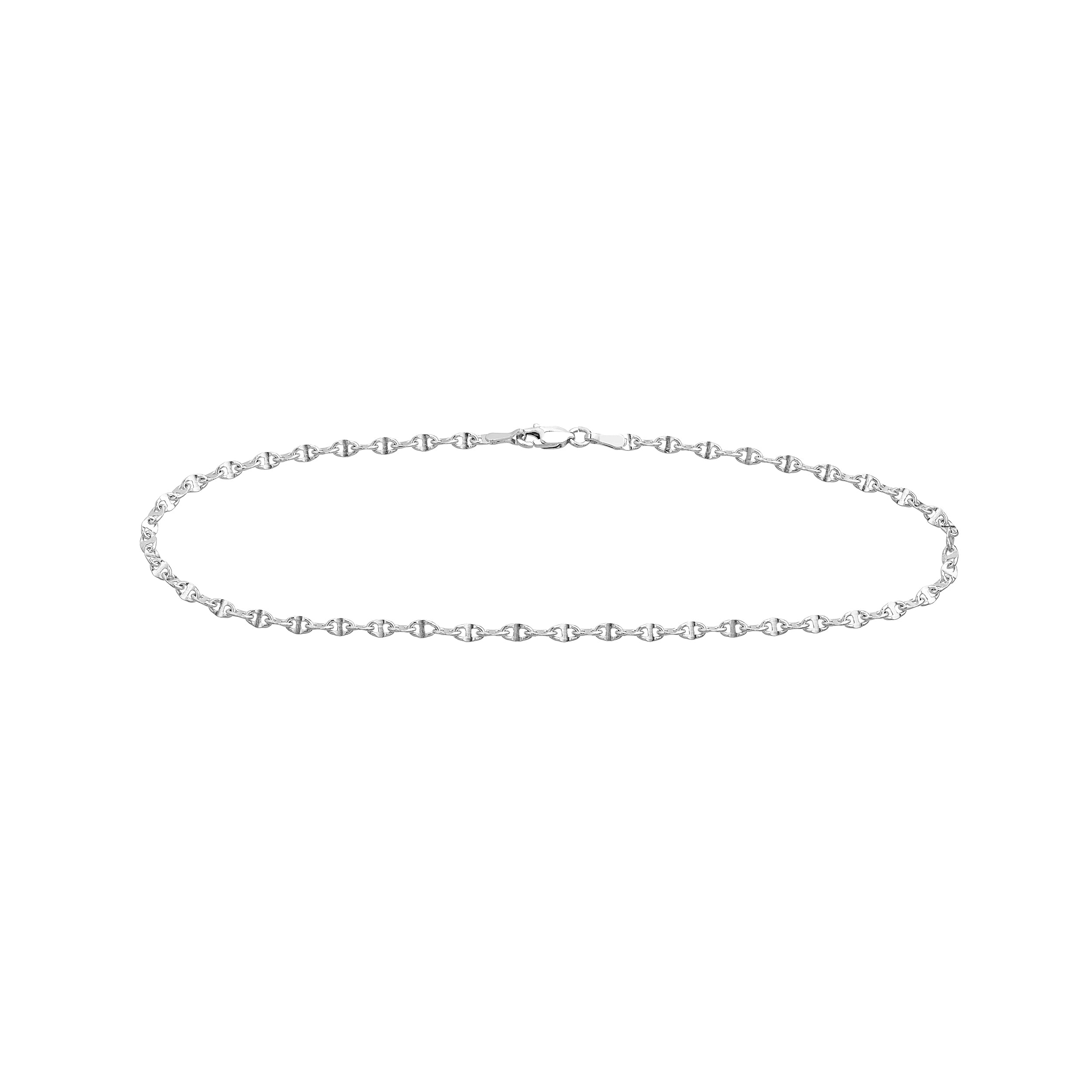 10" 2.65MM ANCHOR CHAIN ANKLET | 14K WHITE GOLD | MZ000485-14B - Brownlee Jewelers