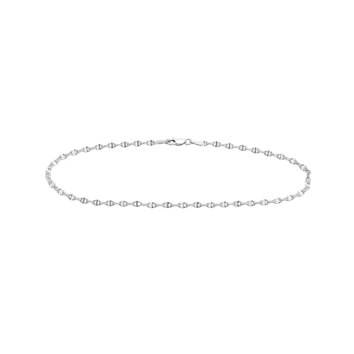 10" 2.65MM ANCHOR CHAIN ANKLET | 14K WHITE GOLD | MZ000485-14B - Brownlee Jewelers