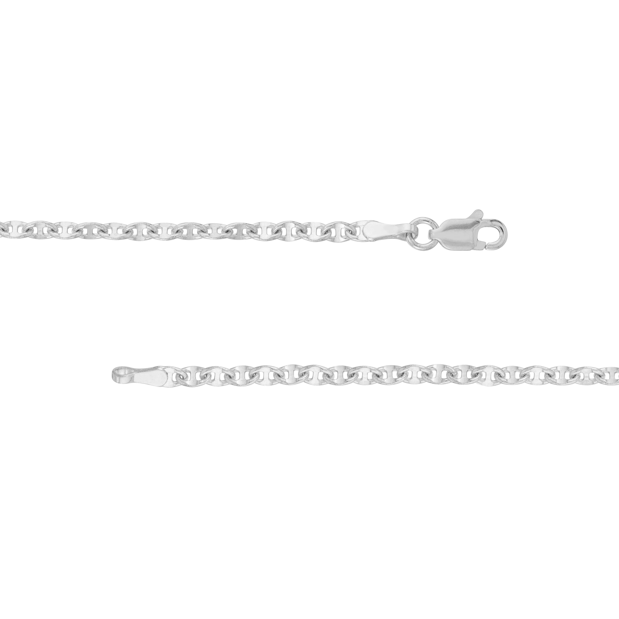10" 2.65MM ANCHOR CHAIN ANKLET | 14K WHITE GOLD | MZ000485-14B - Brownlee Jewelers