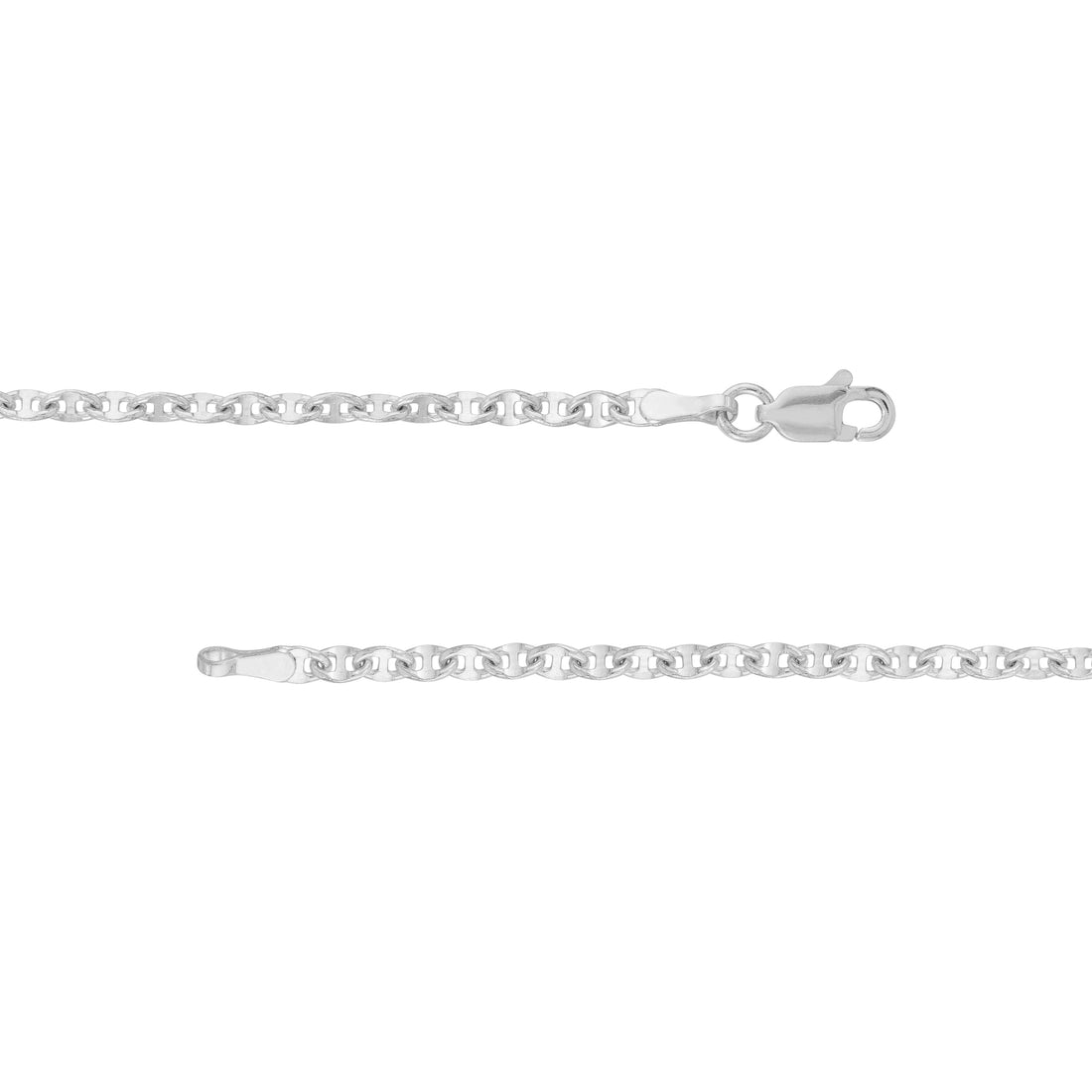 10" 2.65MM ANCHOR CHAIN ANKLET | 14K WHITE GOLD | MZ000485-14B - Brownlee Jewelers