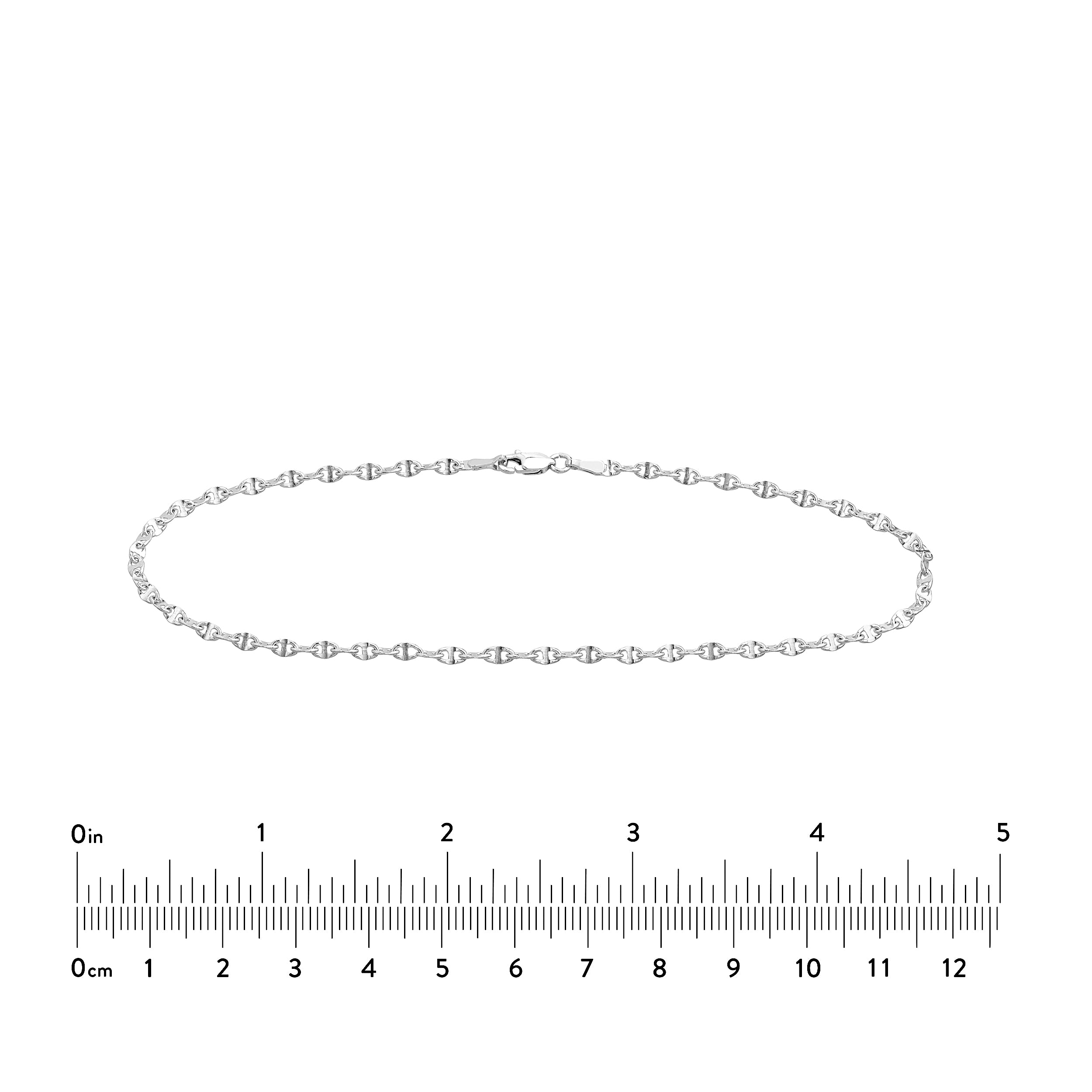 10" 2.65MM ANCHOR CHAIN ANKLET | 14K WHITE GOLD | MZ000485-14B - Brownlee Jewelers