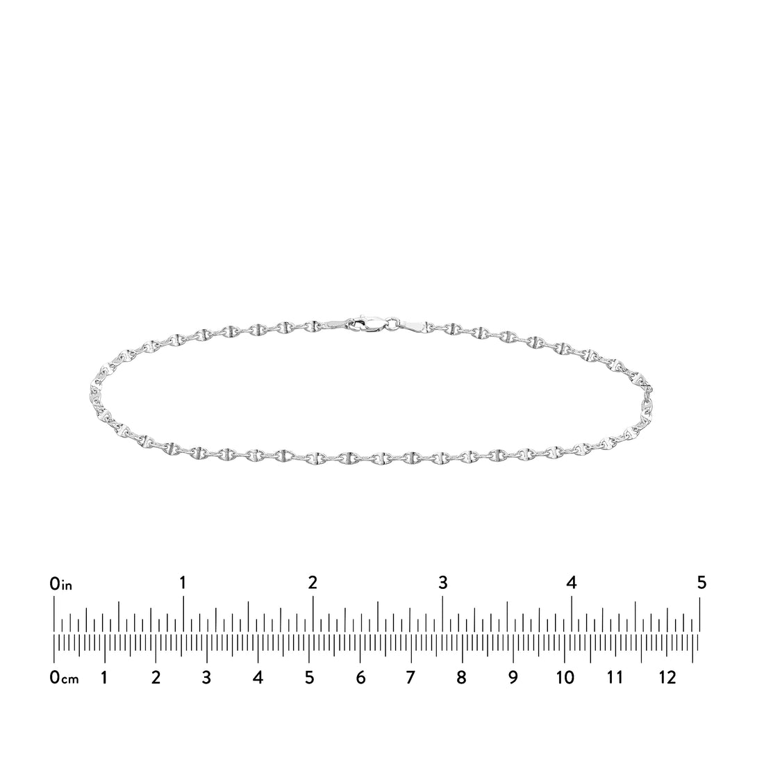 10" 2.65MM ANCHOR CHAIN ANKLET | 14K WHITE GOLD | MZ000485-14B - Brownlee Jewelers