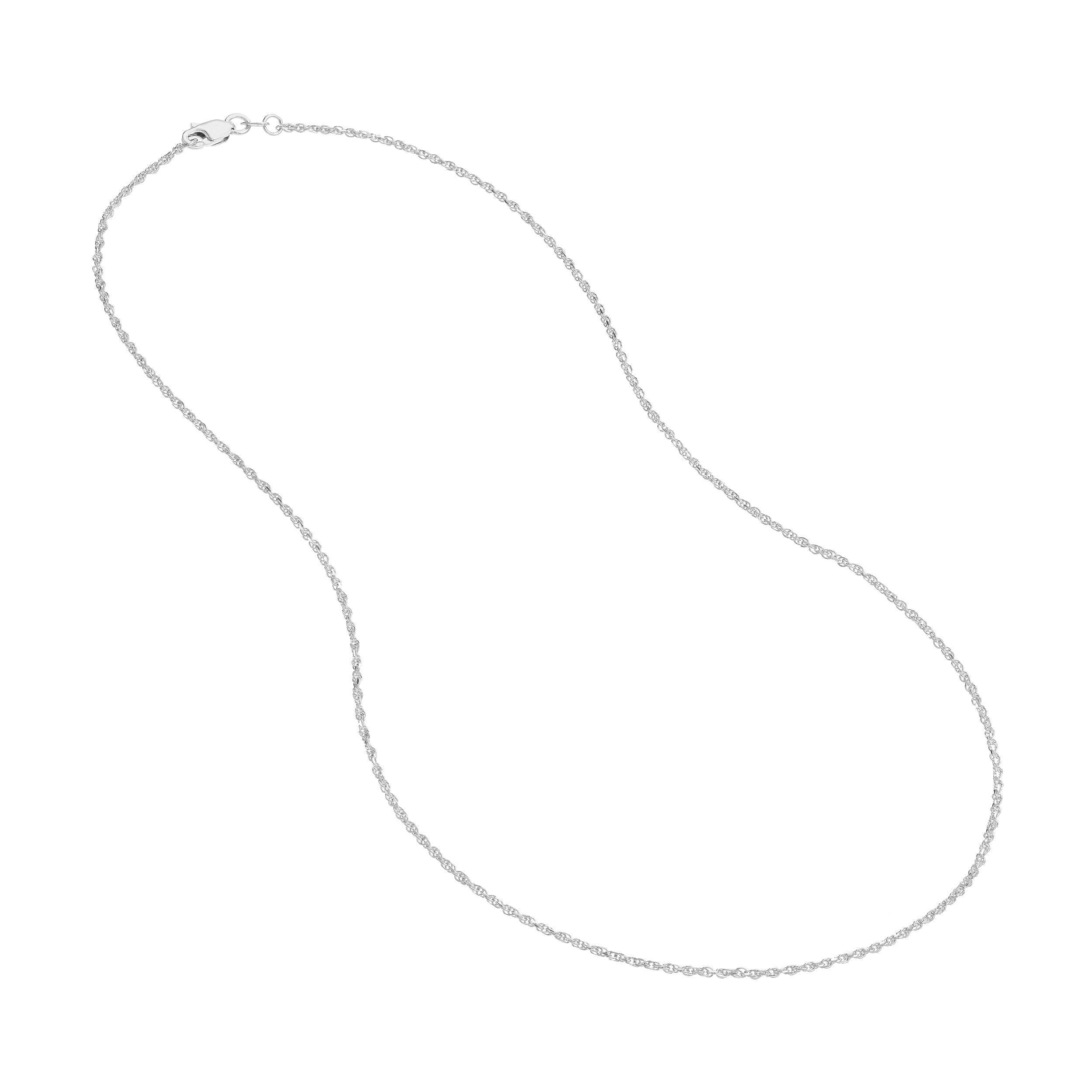 16" 1.05MM DOUBLE DIAMOND-CUT ROPE CHAIN NECKLACE | 10K WHITE GOLD | MZ000638-10B - Brownlee Jewelers
