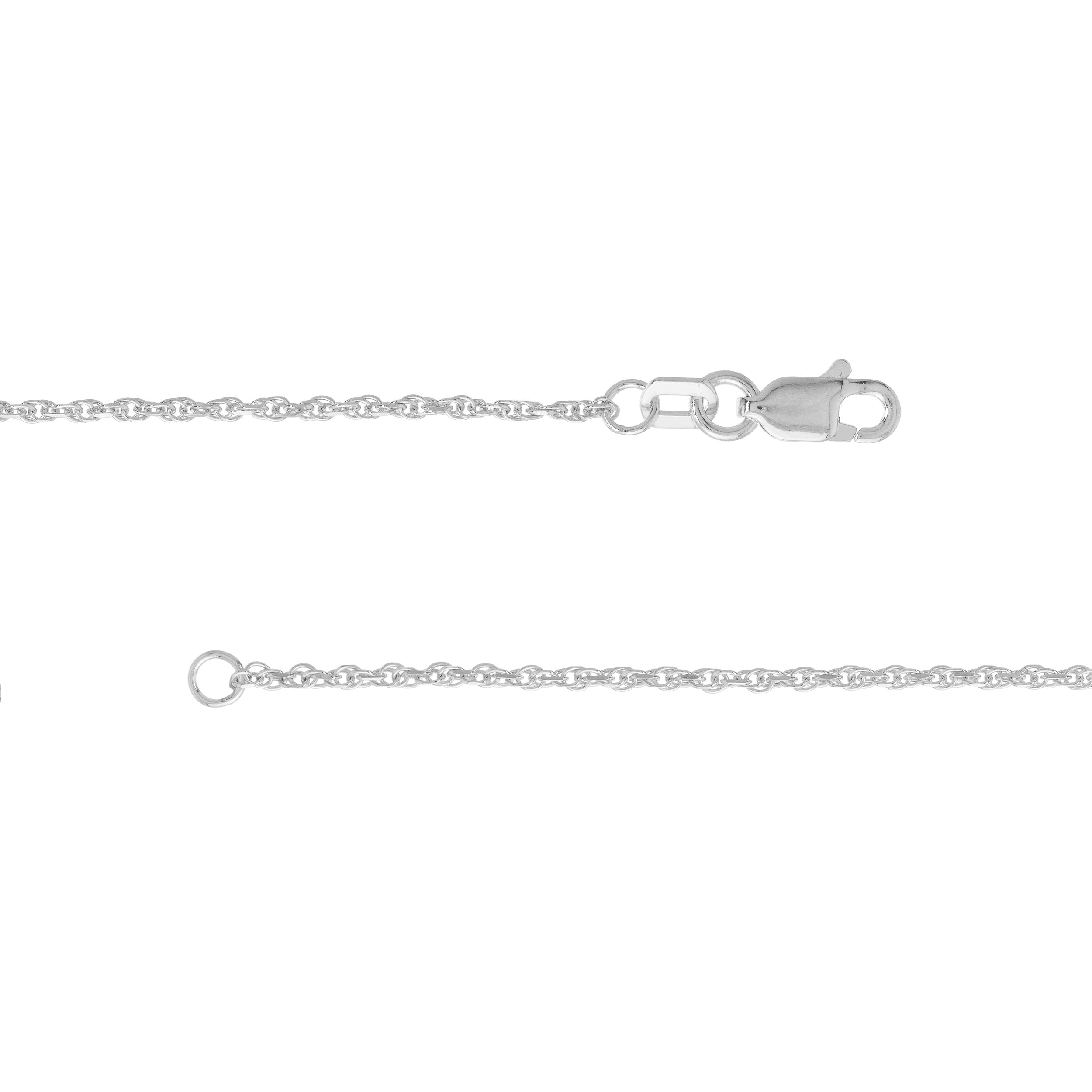 16" 1.05MM DOUBLE DIAMOND-CUT ROPE CHAIN NECKLACE | 10K WHITE GOLD | MZ000638-10B - Brownlee Jewelers