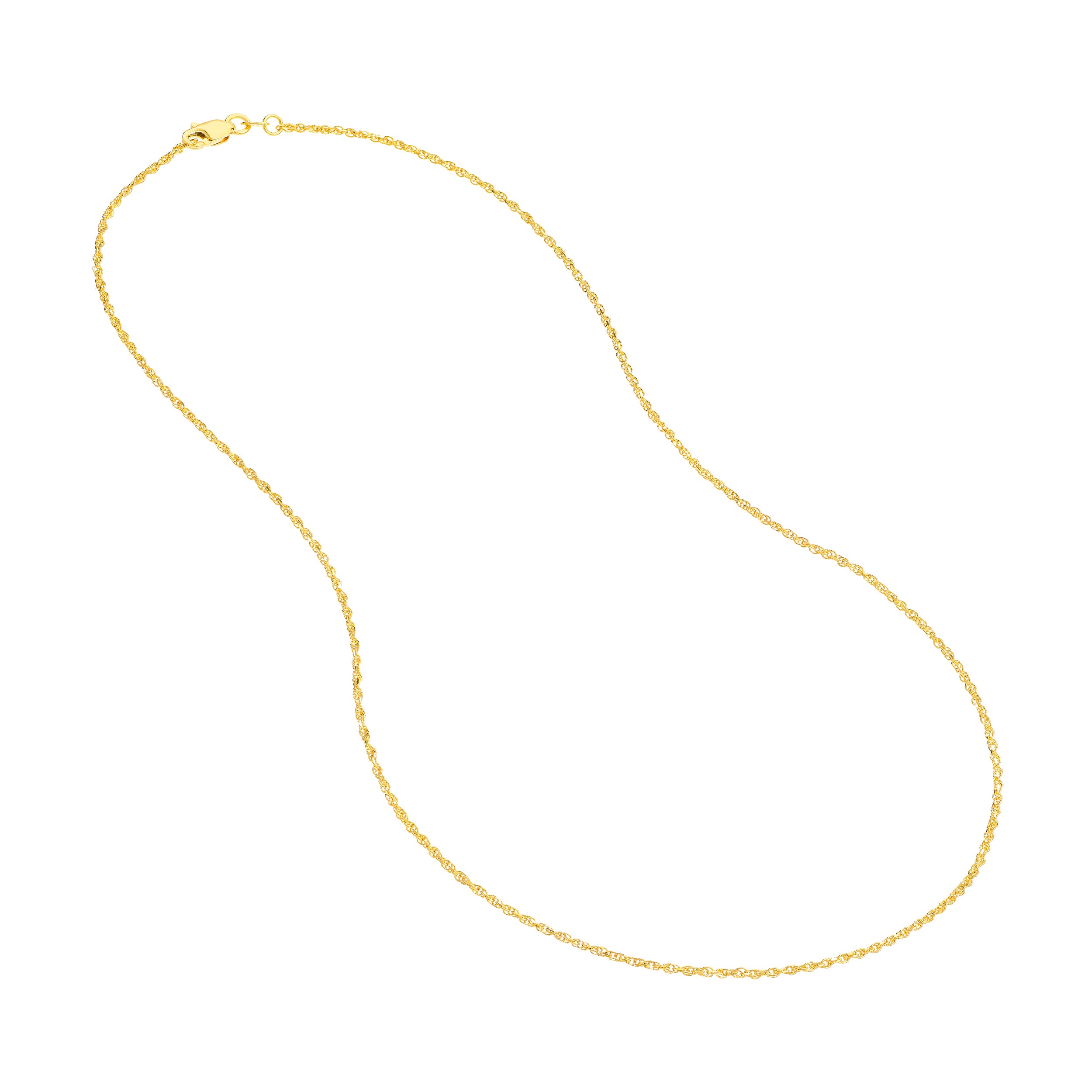 18" 1.05MM DOUBLE DIAMOND-CUT ROPE CHAIN NECKLACE | 10K YELLOW GOLD | MZ000638-10Y - Brownlee Jewelers