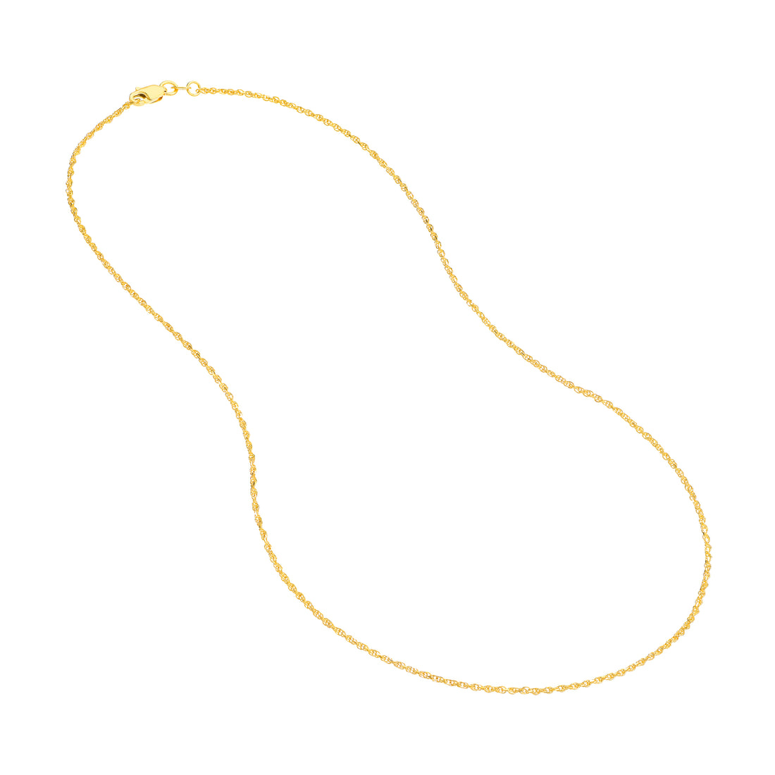 18" 1.05MM DOUBLE DIAMOND-CUT ROPE CHAIN NECKLACE | 10K YELLOW GOLD | MZ000638-10Y - Brownlee Jewelers