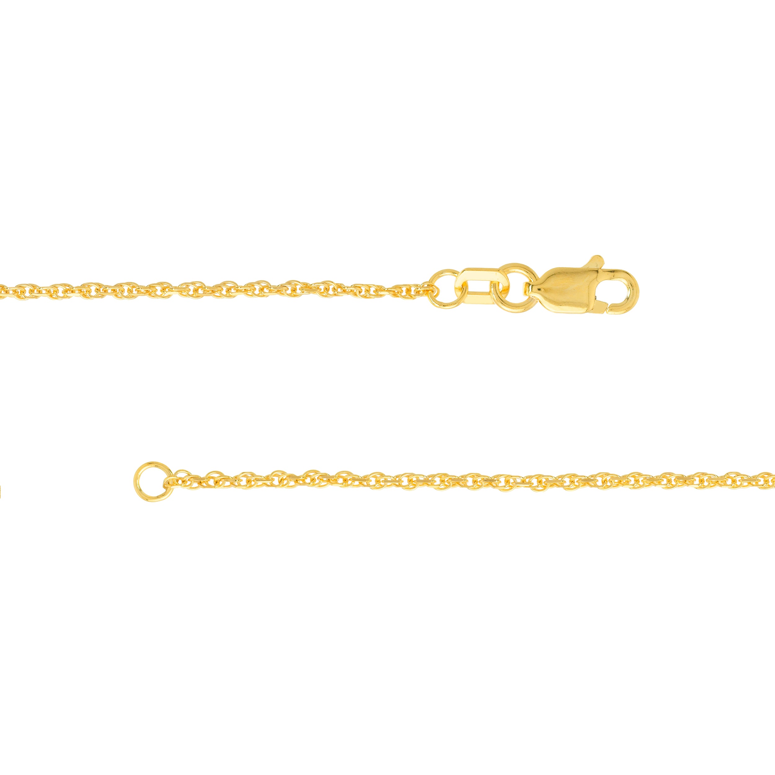18" 1.05MM DOUBLE DIAMOND-CUT ROPE CHAIN NECKLACE | 10K YELLOW GOLD | MZ000638-10Y - Brownlee Jewelers