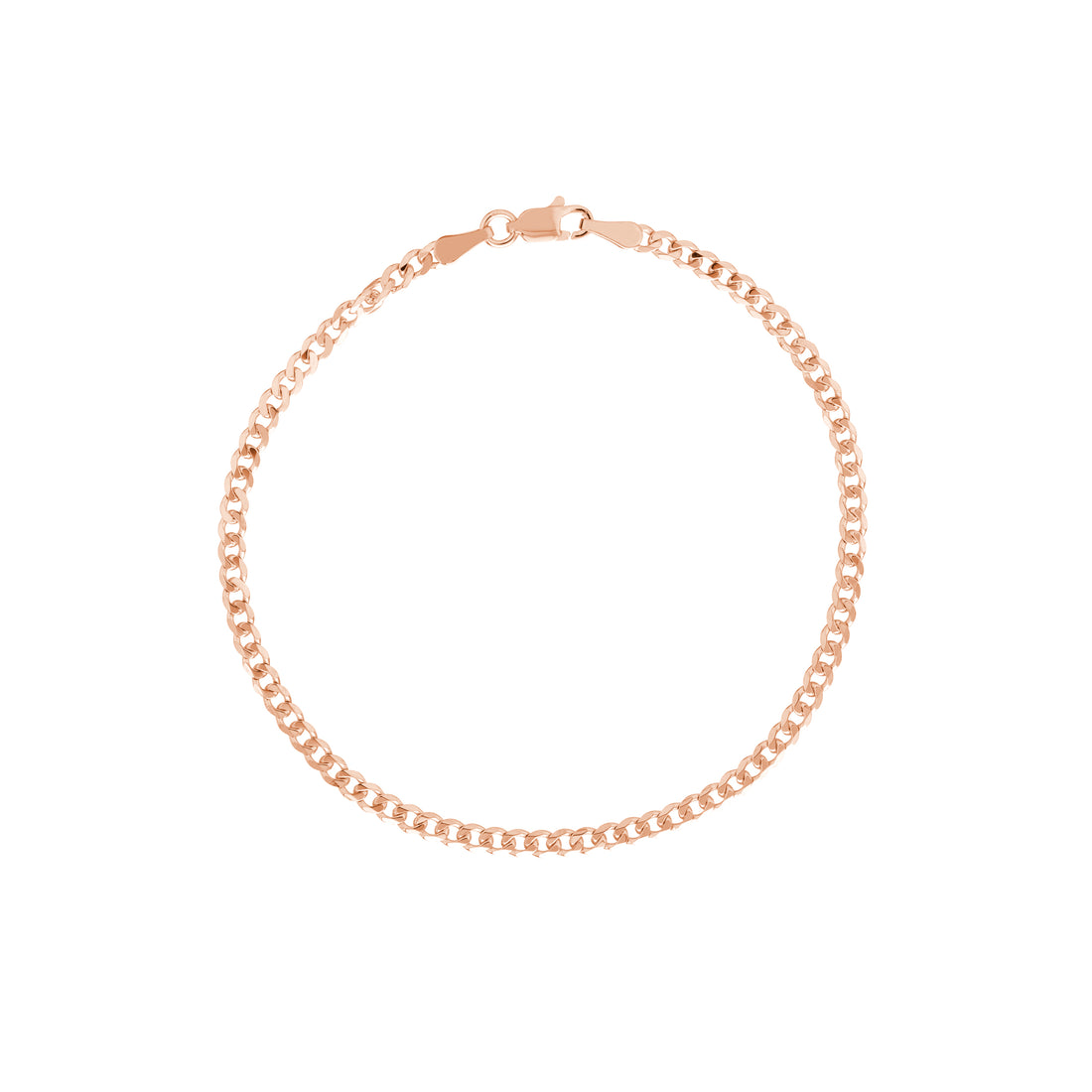 7.25" 2.7MM DIAMOND-CUT CURB CHAIN BRACELET | 14K ROSE GOLD | MZ001394-14K - Brownlee Jewelers