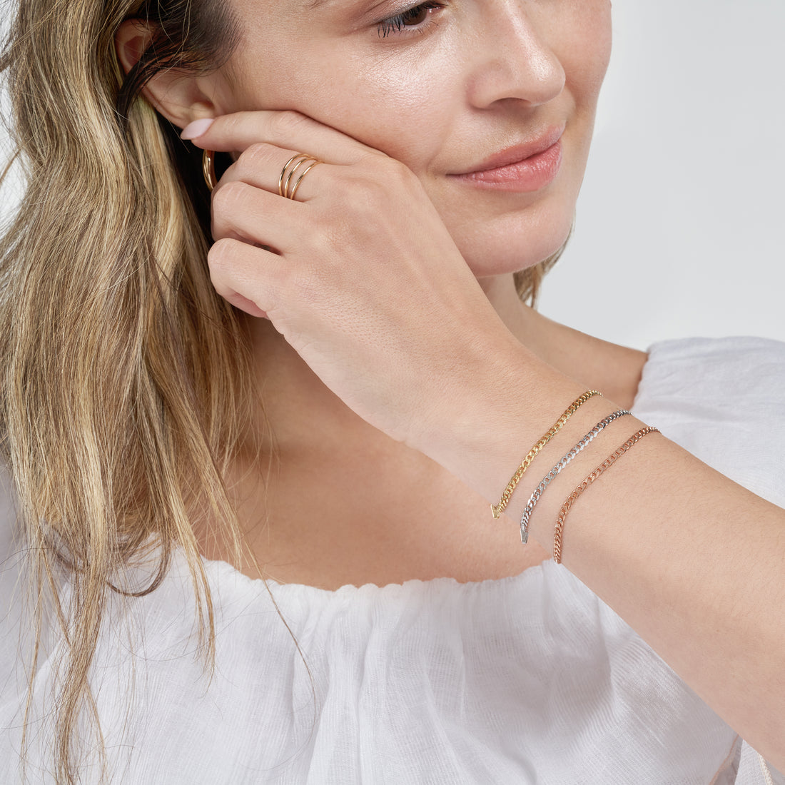 7.25" 2.7MM DIAMOND-CUT CURB CHAIN BRACELET | 14K ROSE GOLD | MZ001394-14K - Brownlee Jewelers