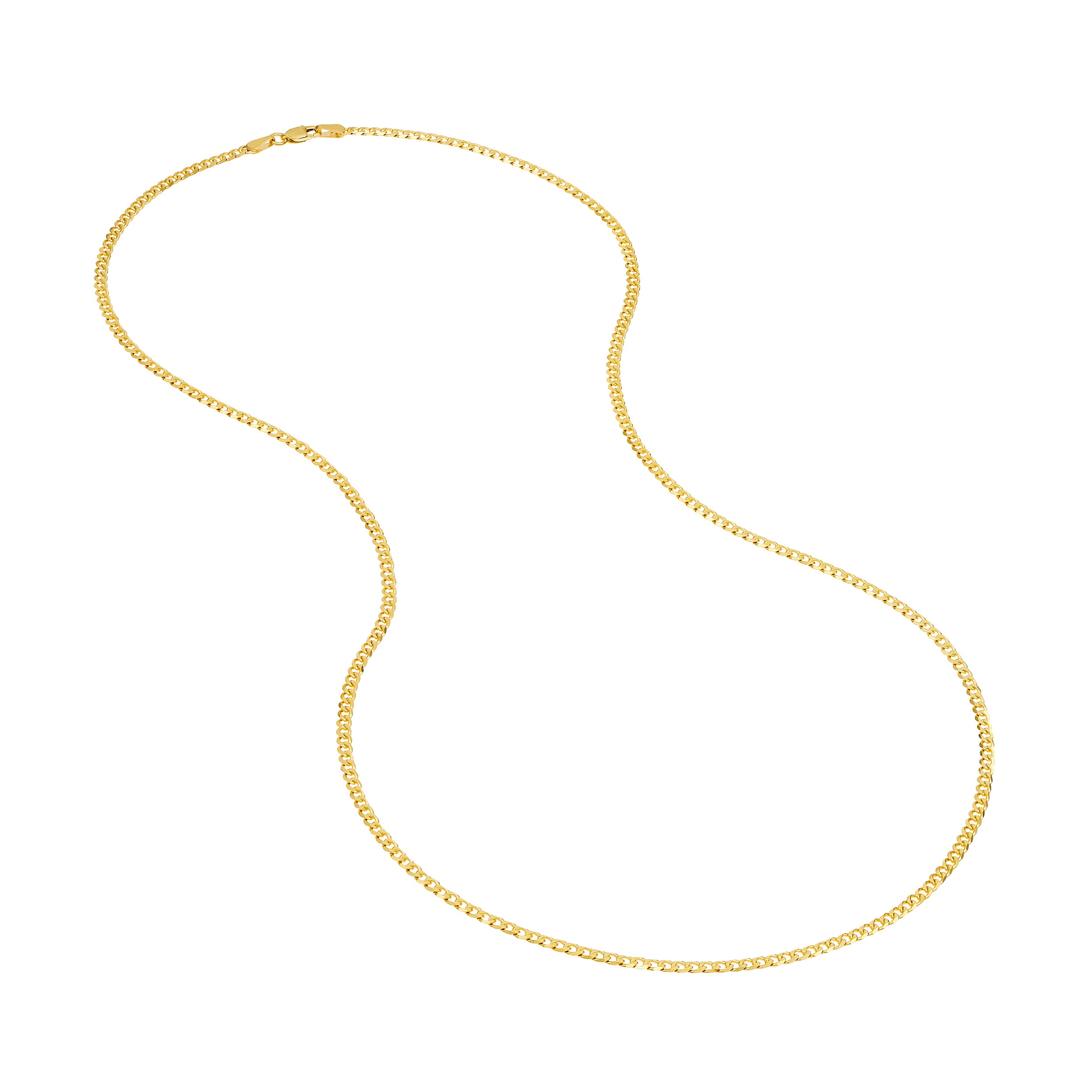 18" 2.7MM OPEN DIAMOND-CUT CURB CHAIN NECKLACE | 14K YELLOW GOLD | MZ001394-14Y - Brownlee Jewelers
