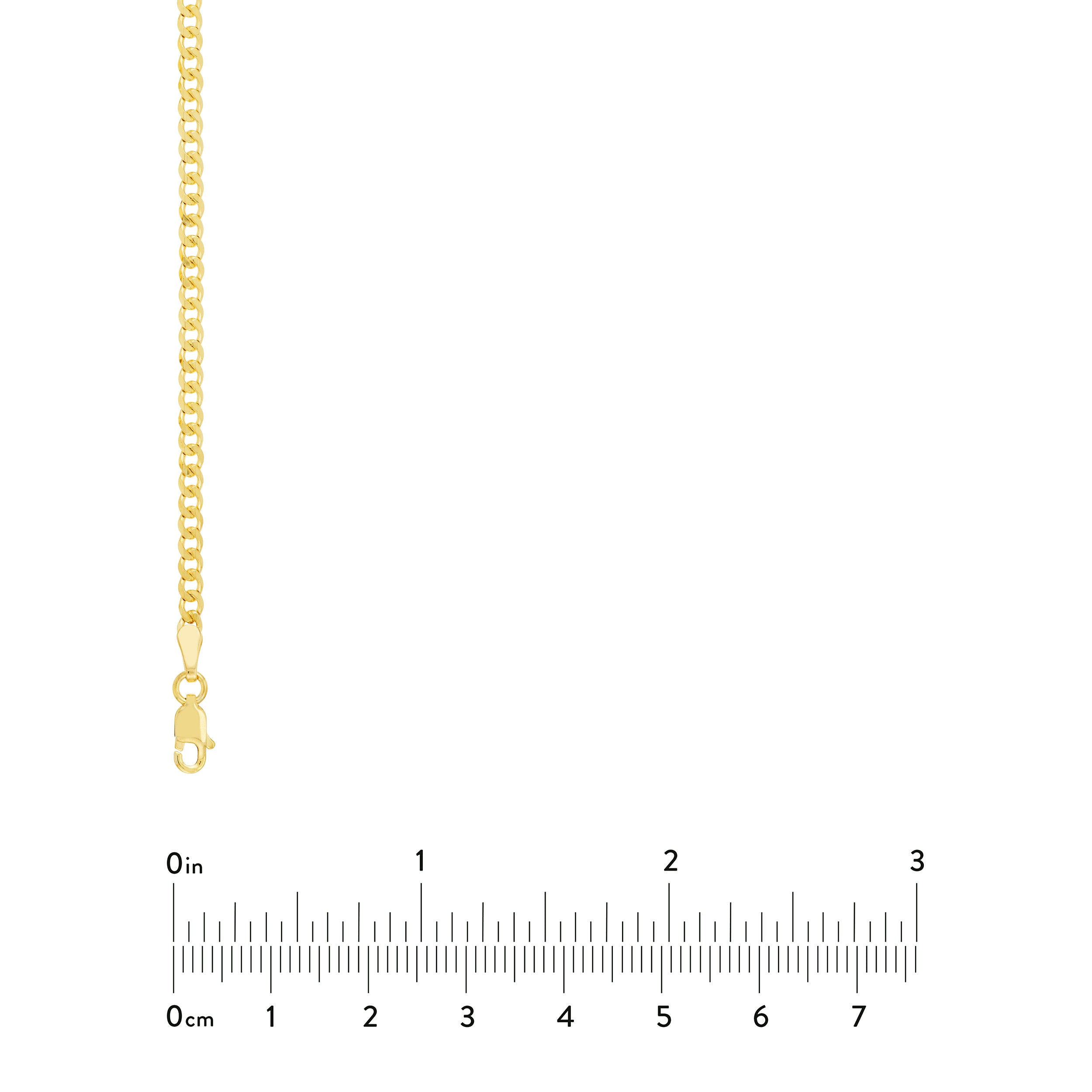 7.25" 2.7MM DIAMOND-CUT CURB CHAIN BRACELET | 14K YELLOW GOLD | MZ001394-14Y - Brownlee Jewelers