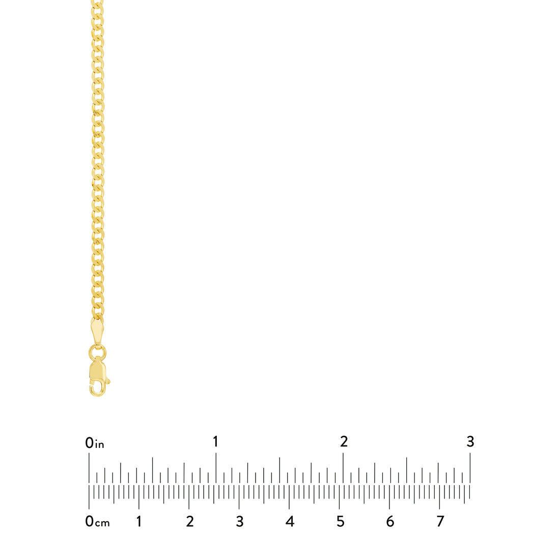 7.25" 2.7MM DIAMOND-CUT CURB CHAIN BRACELET | 14K YELLOW GOLD | MZ001394-14Y - Brownlee Jewelers