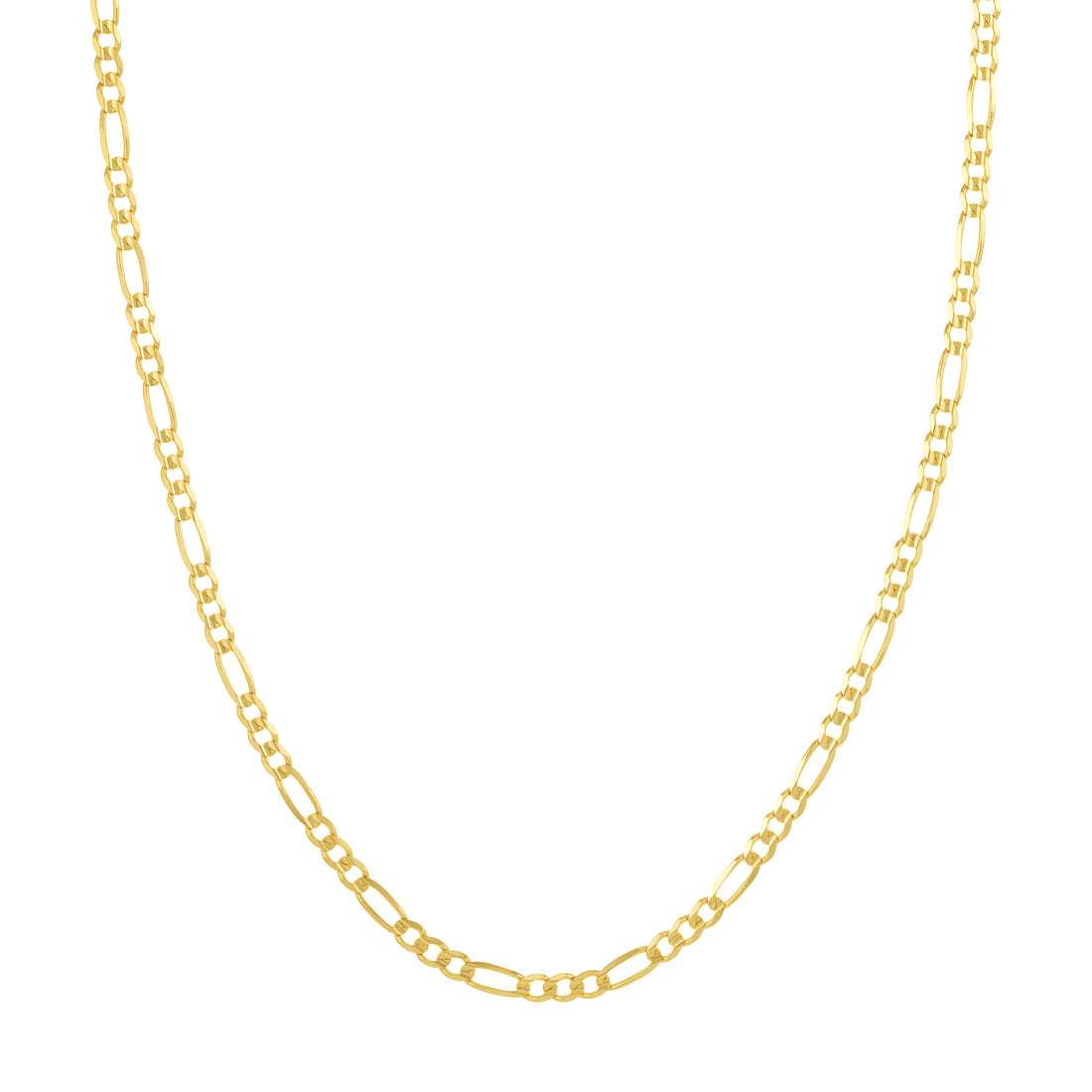 22" 3.9MM CONCAVE FIGARO CHAIN NECKLACE | 10K YELLOW GOLD | MZ001529-10Y - Brownlee Jewelers
