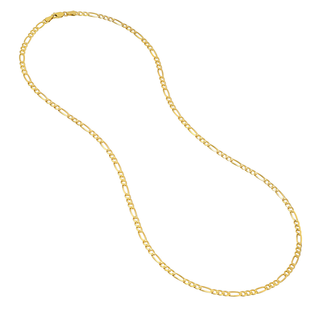 22" 3.9MM CONCAVE FIGARO CHAIN NECKLACE | 10K YELLOW GOLD | MZ001529-10Y - Brownlee Jewelers