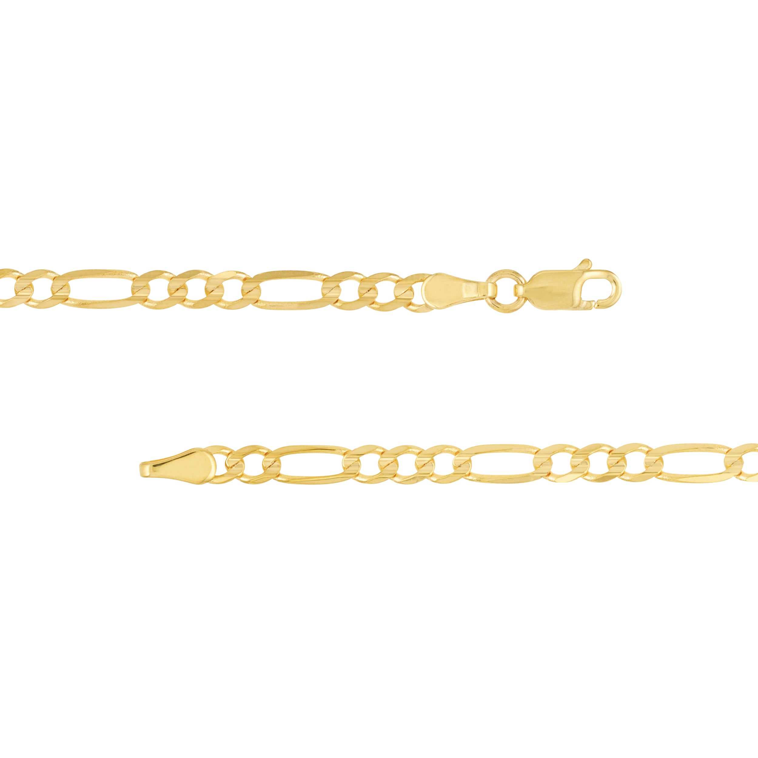 22" 3.9MM CONCAVE FIGARO CHAIN NECKLACE | 10K YELLOW GOLD | MZ001529-10Y - Brownlee Jewelers
