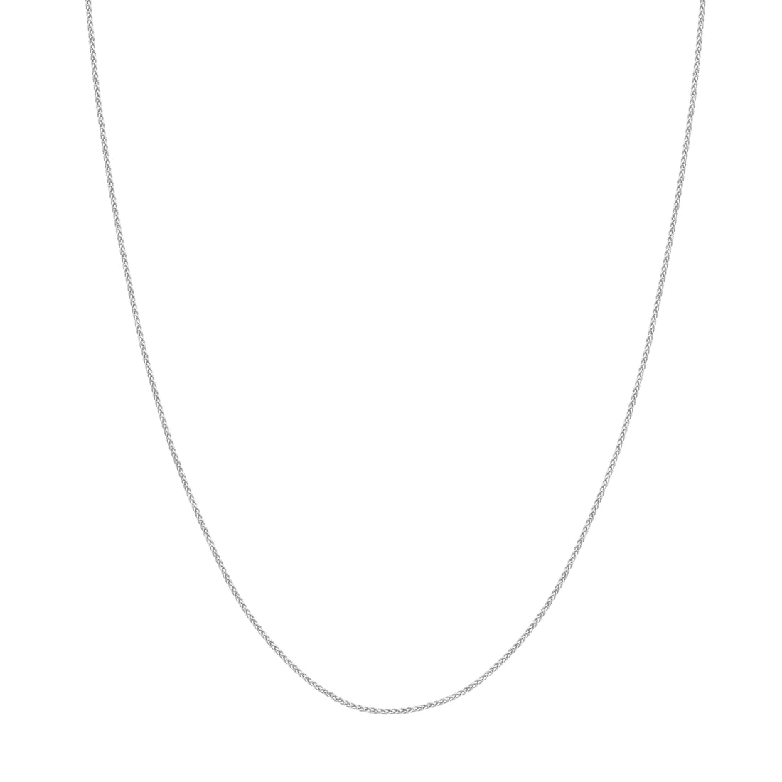 18" 1.05MM ROUND WHEAT CHAIN NECKLACE | 10K WHITE GOLD | MZ002044-10B - Brownlee Jewelers