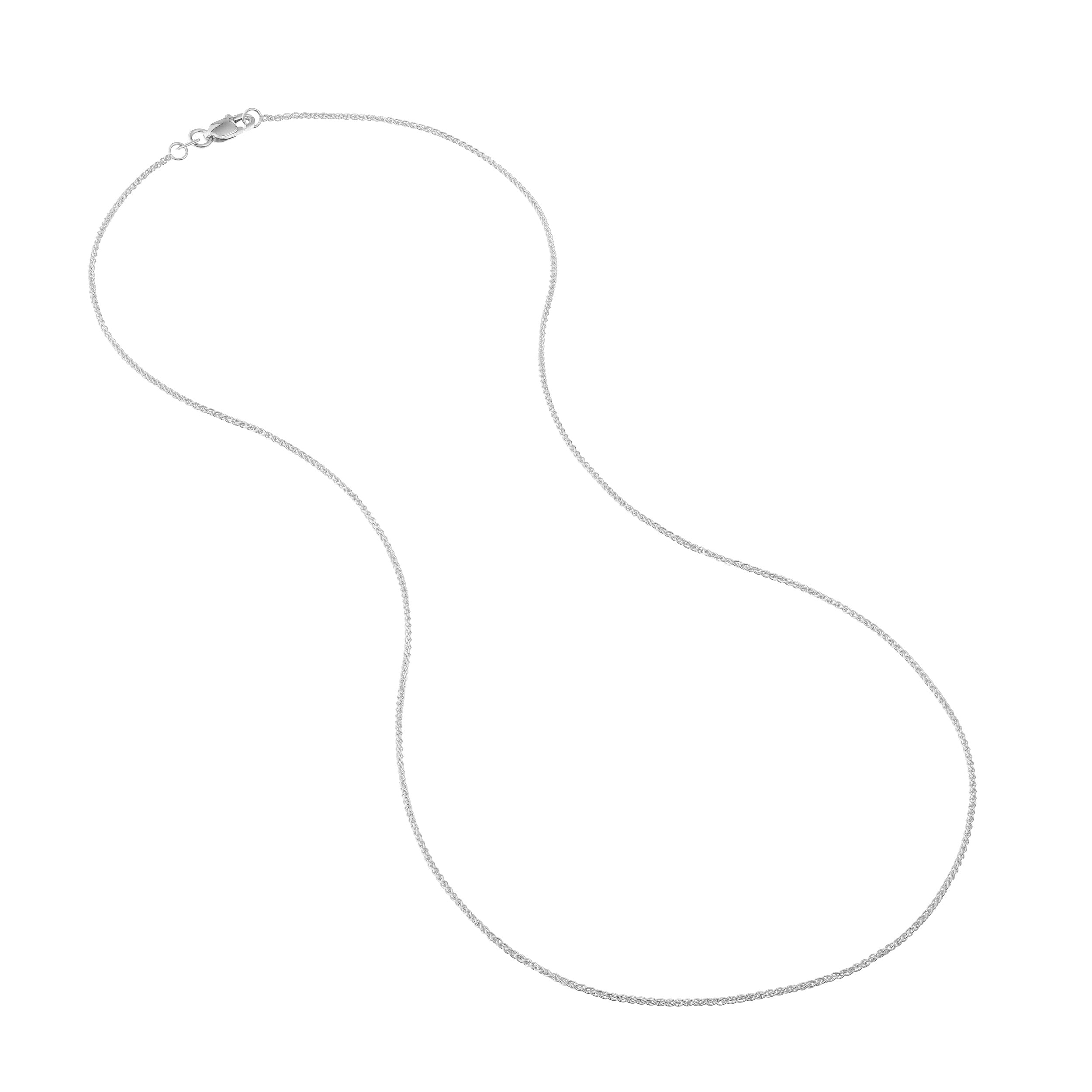 20" 1.05MM ROUND WHEAT CHAIN NECKLACE | 10K WHITE GOLD | MZ002044-10B - Brownlee Jewelers
