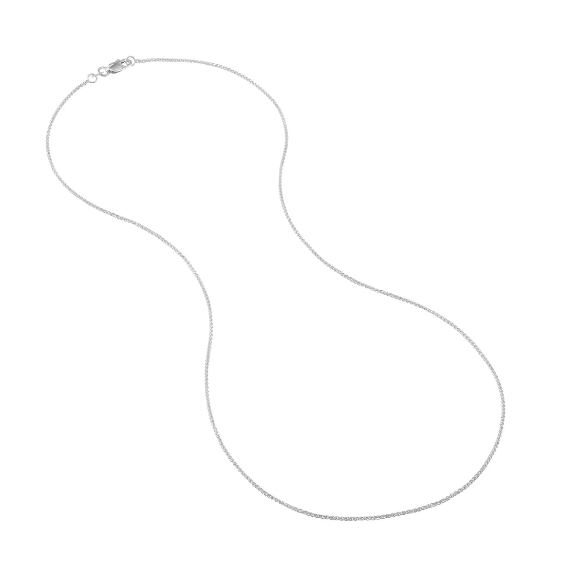 20" 1.05MM ROUND WHEAT CHAIN NECKLACE | 10K WHITE GOLD | MZ002044-10B - Brownlee Jewelers