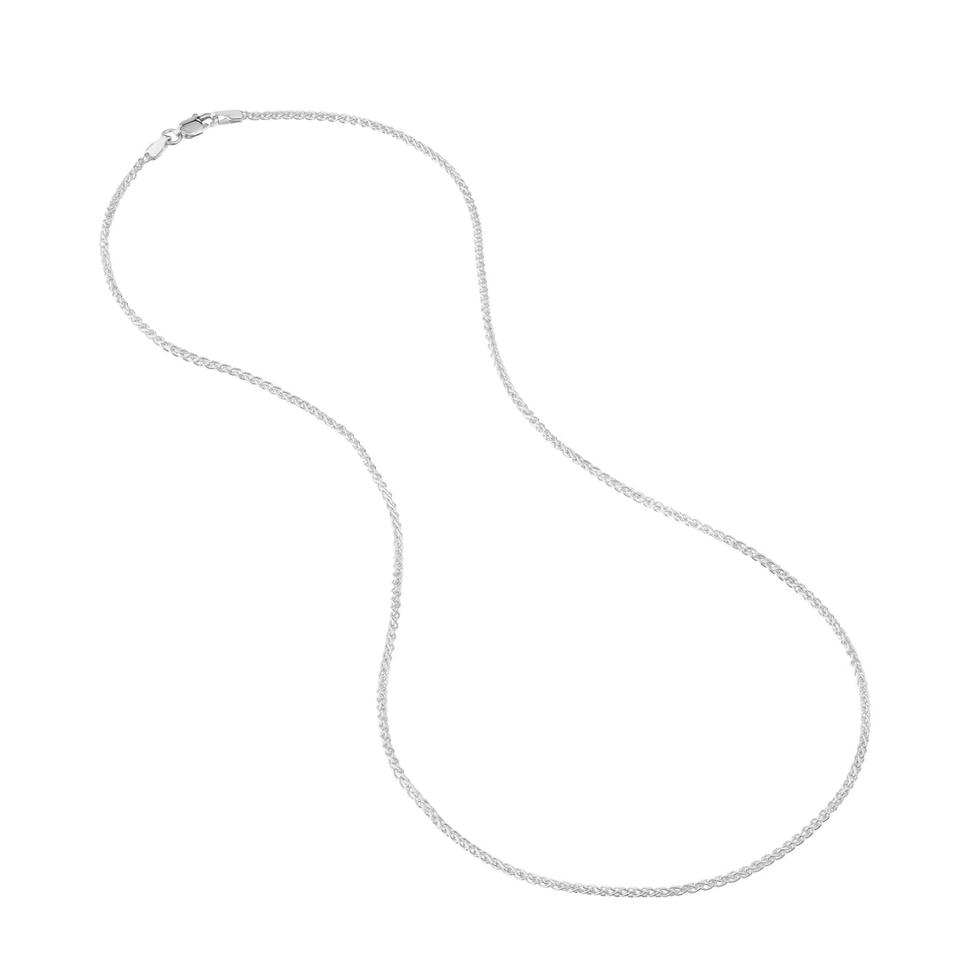 16" 1.65MM ROUND WHEAT CHAIN NECKLACE | 10K WHITE GOLD | MZ002052-10B - Brownlee Jewelers