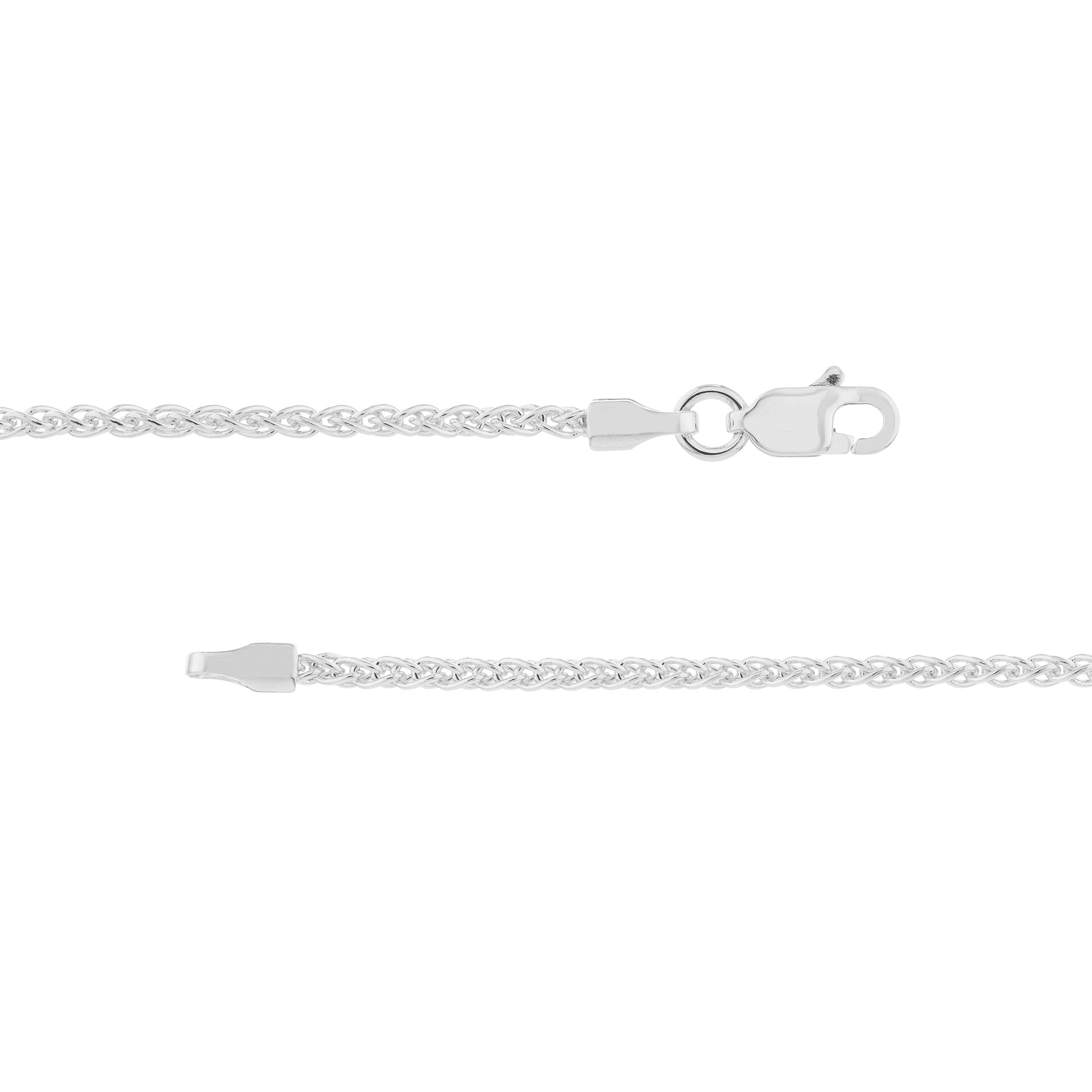 16" 1.65MM ROUND WHEAT CHAIN NECKLACE | 10K WHITE GOLD | MZ002052-10B - Brownlee Jewelers