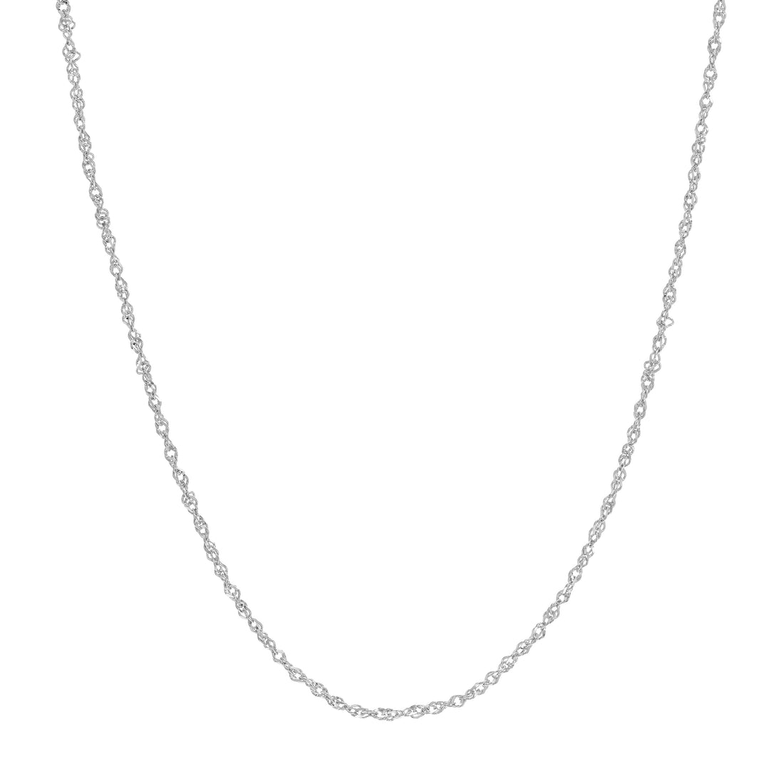16" 0.9MM SPARKLE SINGAPORE CHAIN NECKLACE | 14K WHITE GOLD | MZ002238-14B - Brownlee Jewelers