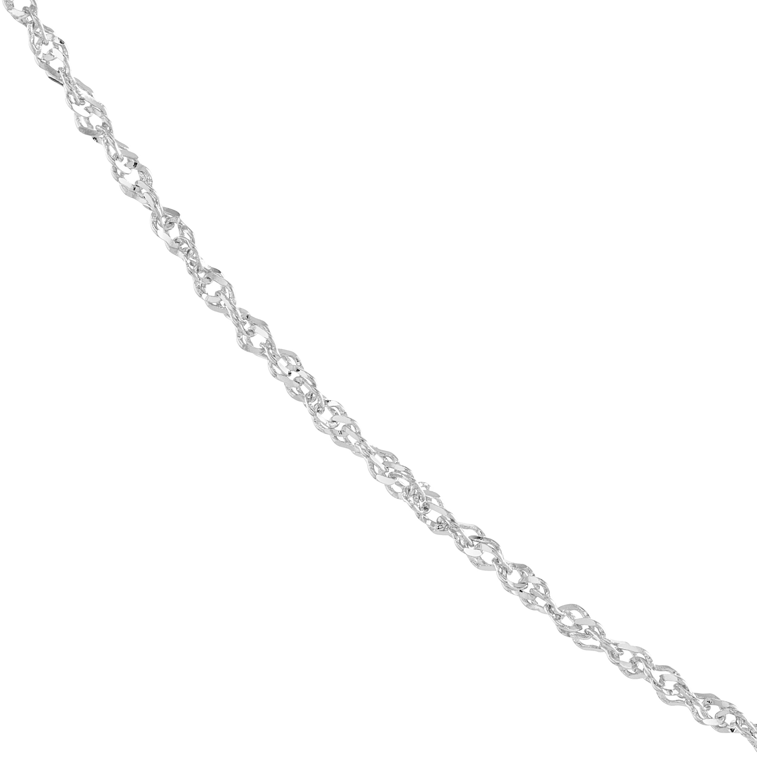 18" 0.9MM SPARKLE SINGAPORE CHAIN NECKLACE | 14K WHITE GOLD | MZ002238-14B - Brownlee Jewelers