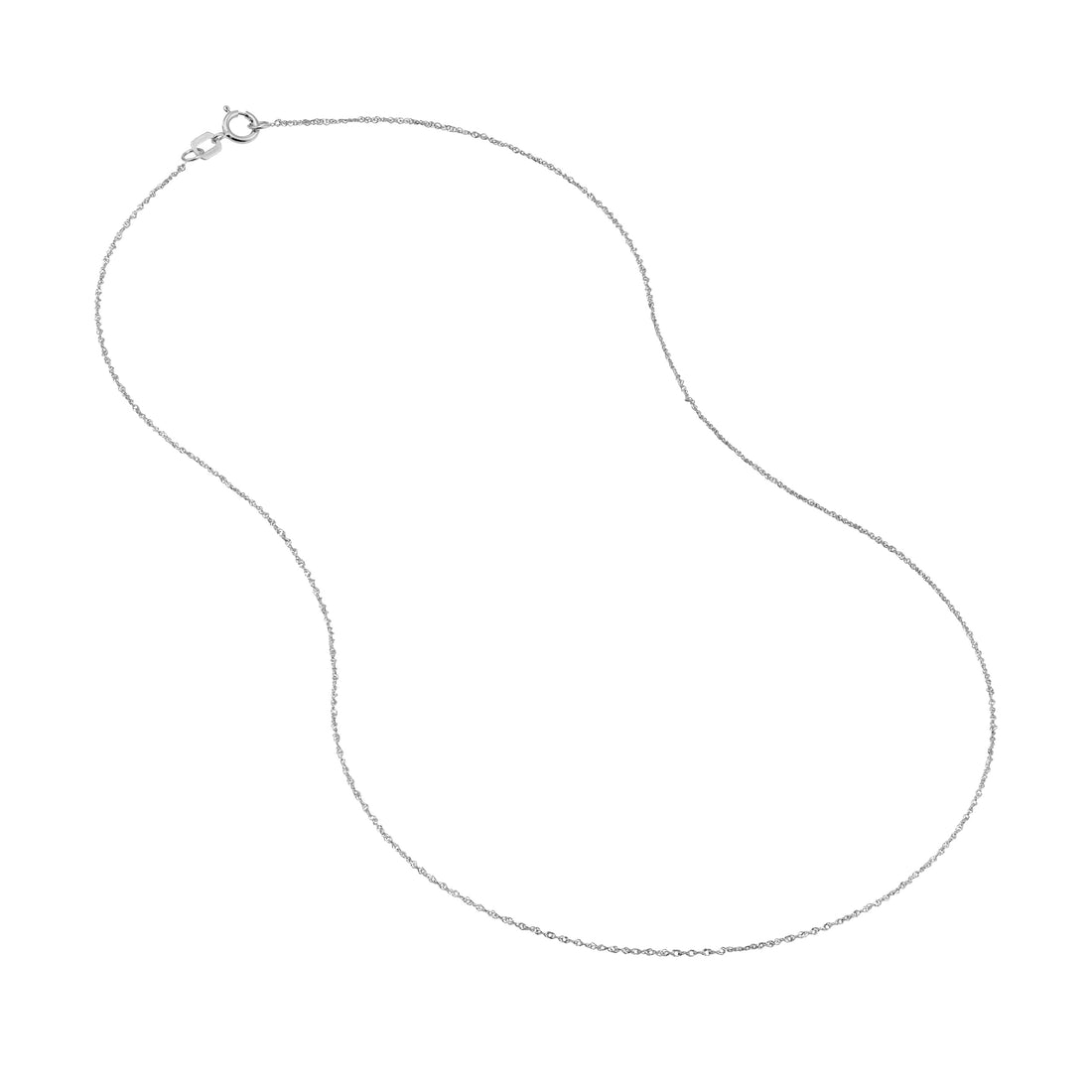 18" 0.9MM SPARKLE SINGAPORE CHAIN NECKLACE | 14K WHITE GOLD | MZ002238-14B - Brownlee Jewelers