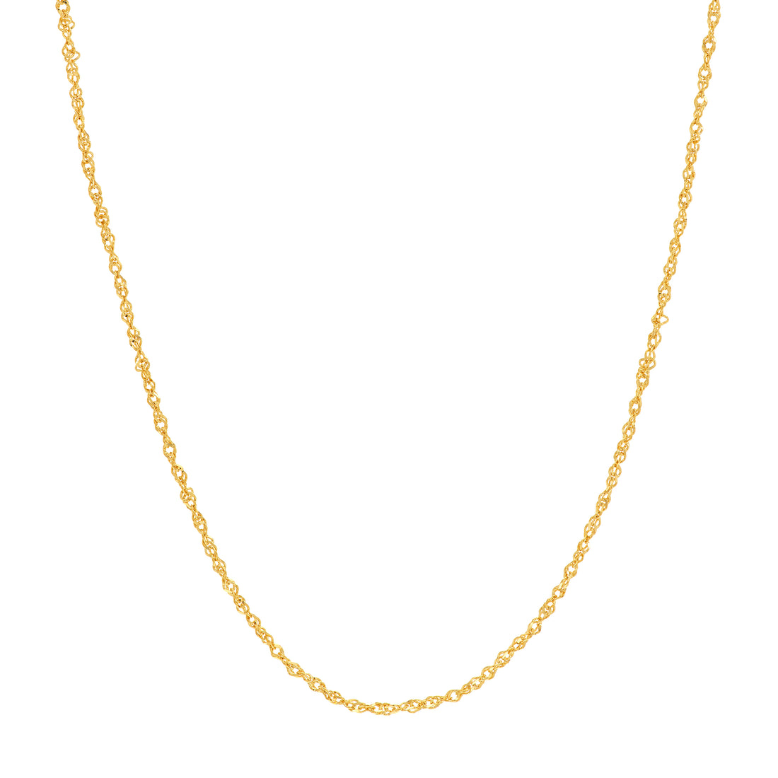 18" 0.9MM SPARKLE SINGAPORE CHAIN NECKLACE | 14K YELLOW GOLD | MZ002238-14Y - Brownlee Jewelers