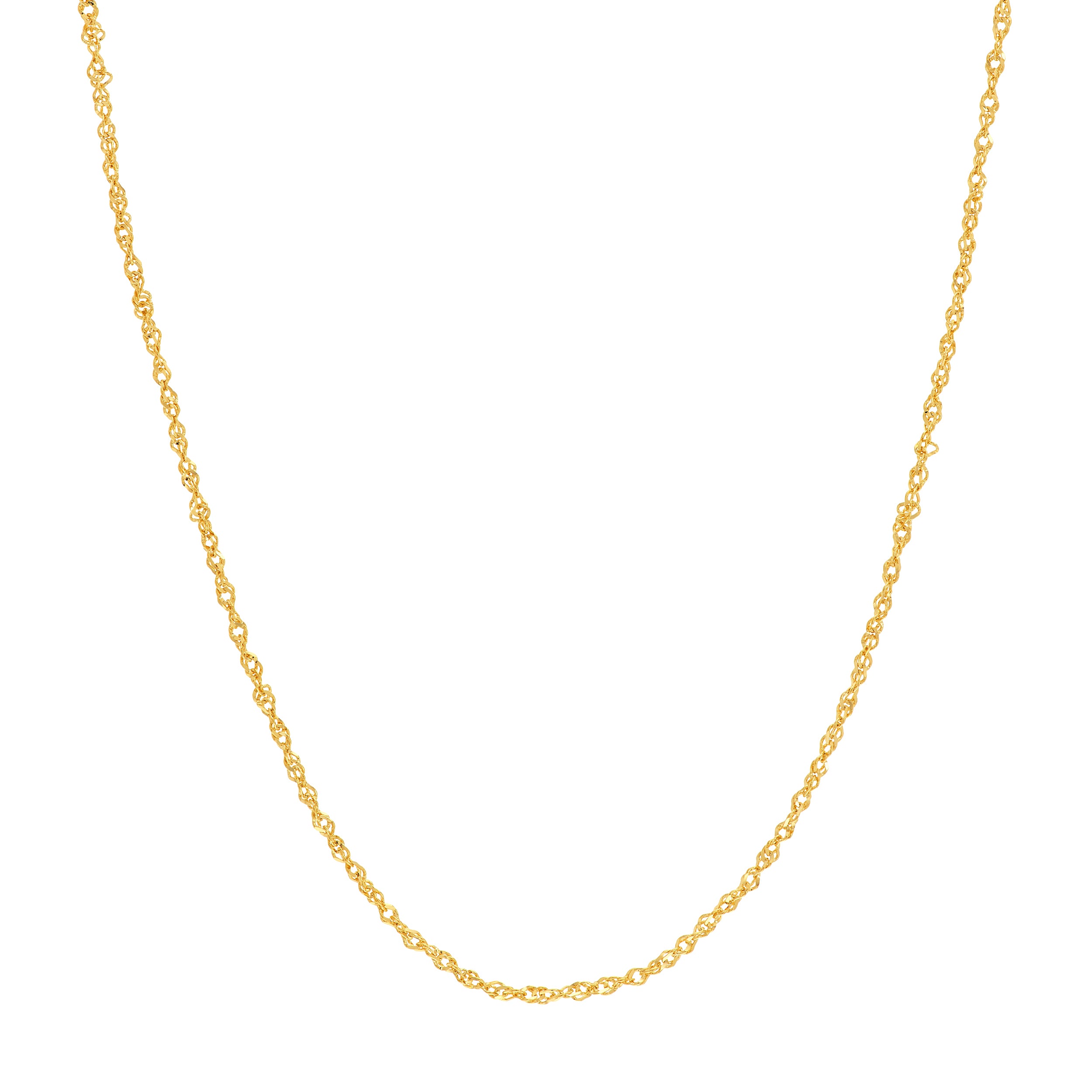 20" 0.9MM SPARKLE SINGAPORE CHAIN NECKLACE | 14K YELLOW GOLD | MZ002238-14Y - Brownlee Jewelers