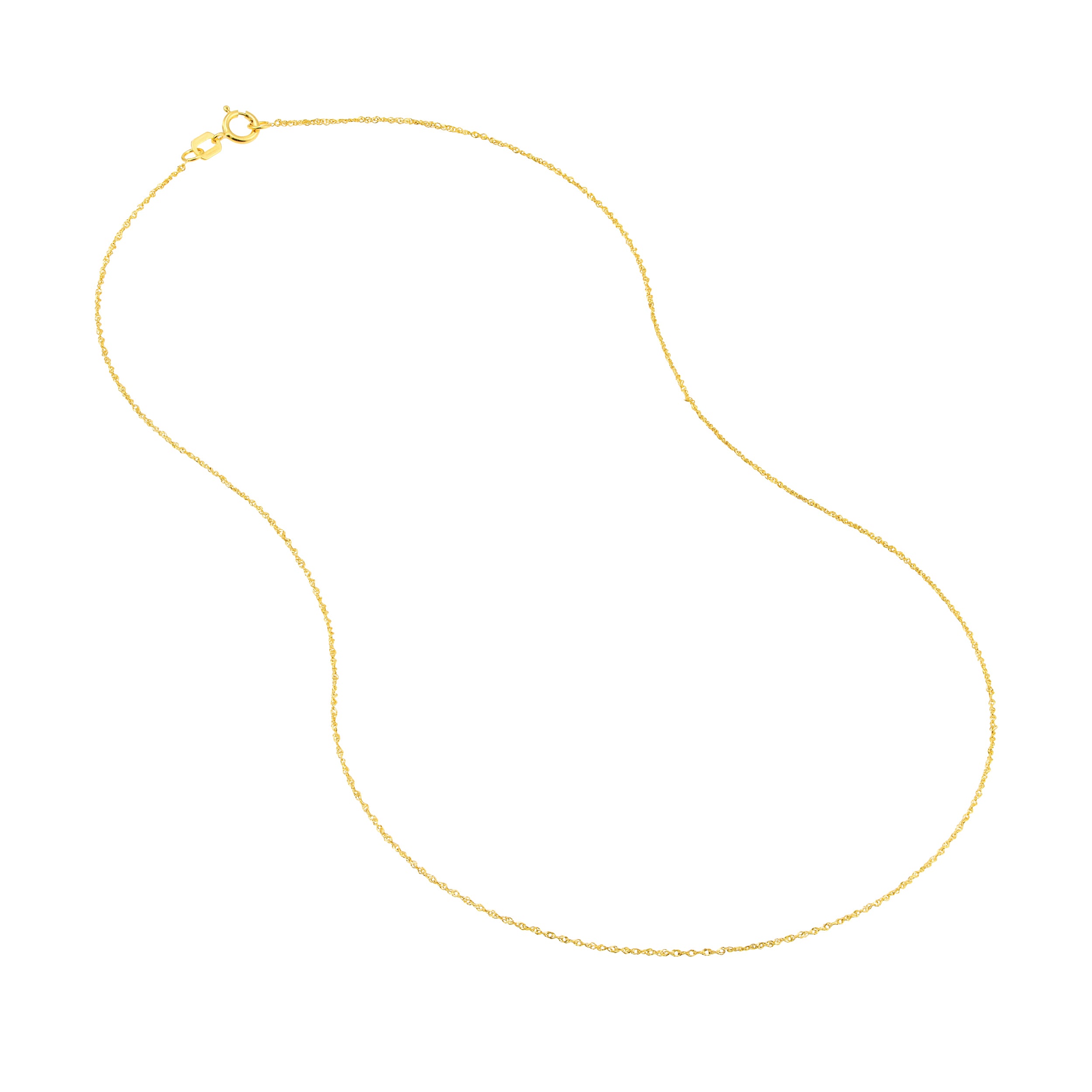 16" 0.9MM SPARKLE SINGAPORE CHAIN NECKLACE | 14K YELLOW GOLD | MZ002238-14Y - Brownlee Jewelers