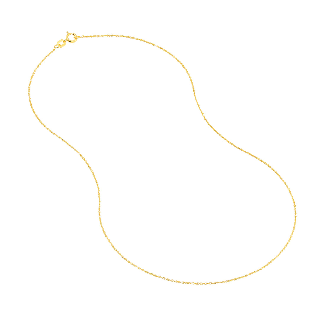 20" 0.9MM SPARKLE SINGAPORE CHAIN NECKLACE | 14K YELLOW GOLD | MZ002238-14Y - Brownlee Jewelers