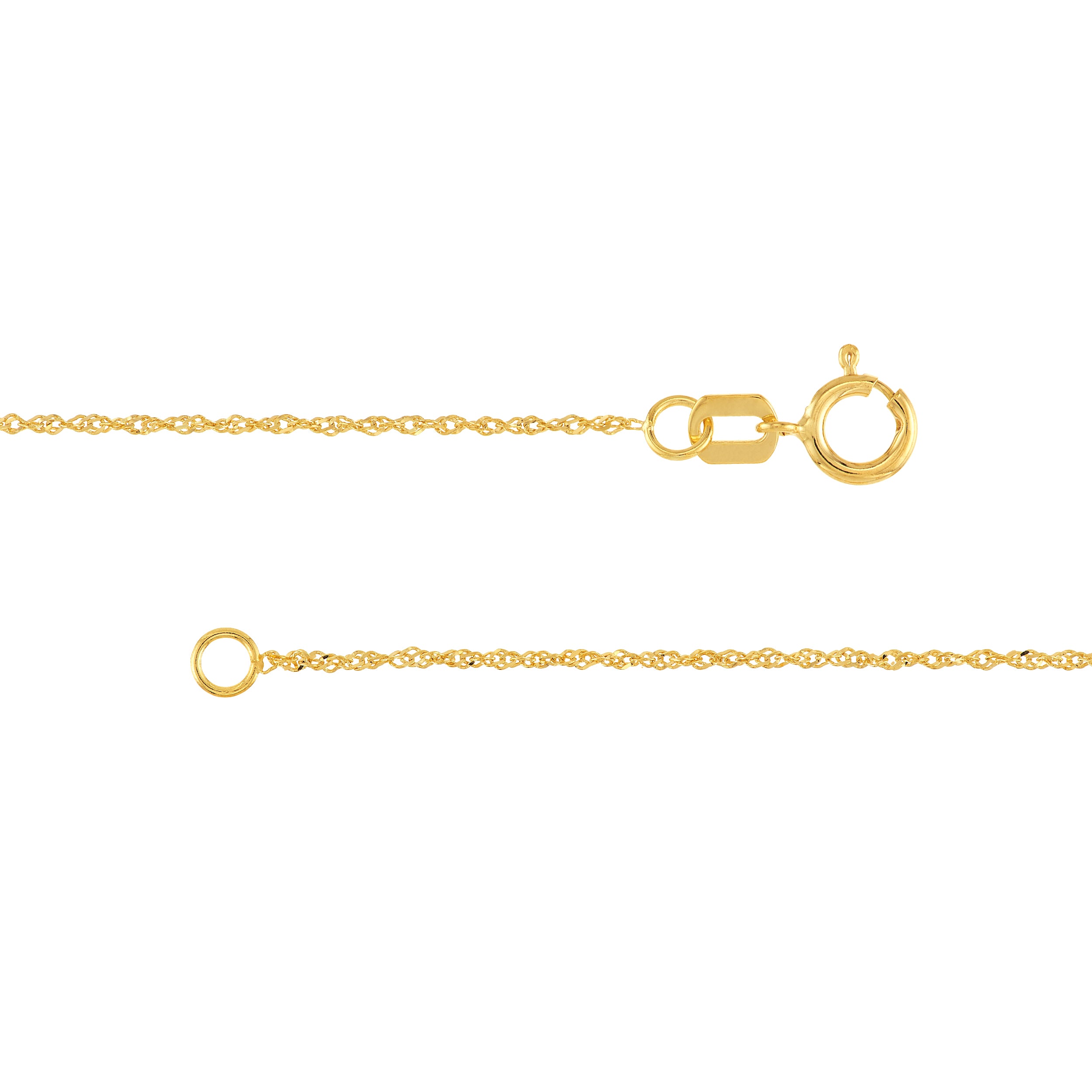 20" 0.9MM SPARKLE SINGAPORE CHAIN NECKLACE | 14K YELLOW GOLD | MZ002238-14Y - Brownlee Jewelers