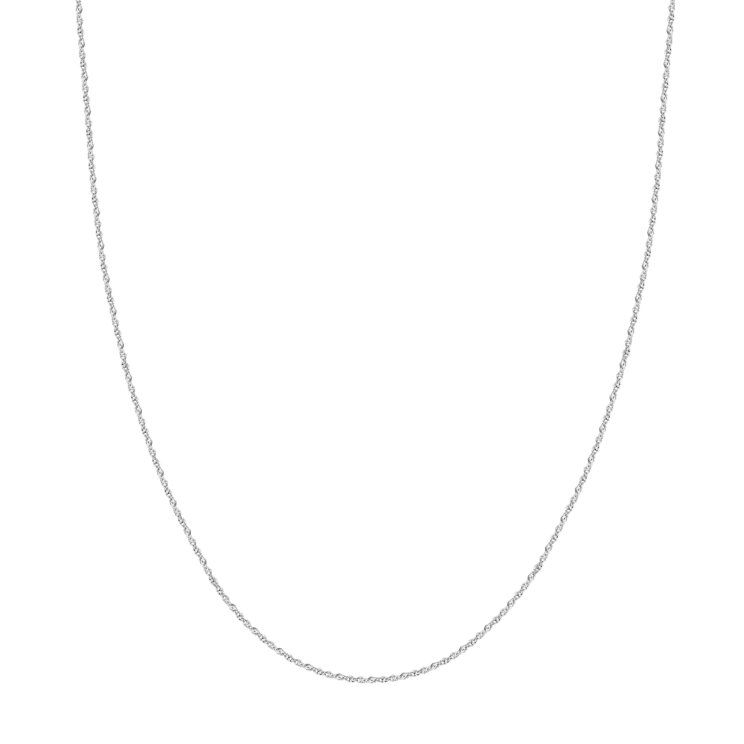 18" 1.37MM SPARKLE SINGAPORE CHAIN NECKLACE | 14K WHITE GOLD | MZ002242-14B - Brownlee Jewelers
