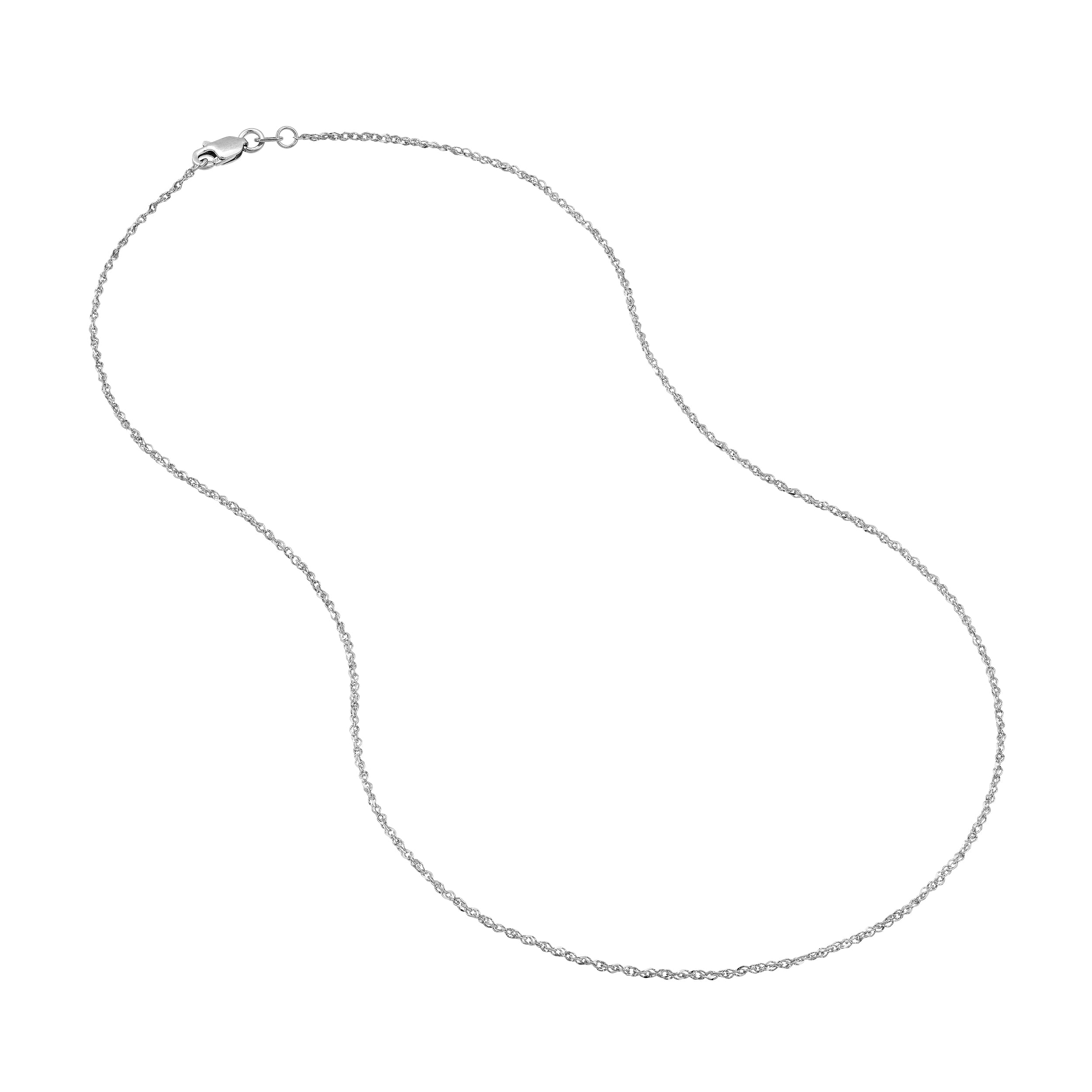 18" 1.37MM SPARKLE SINGAPORE CHAIN NECKLACE | 14K WHITE GOLD | MZ002242-14B - Brownlee Jewelers