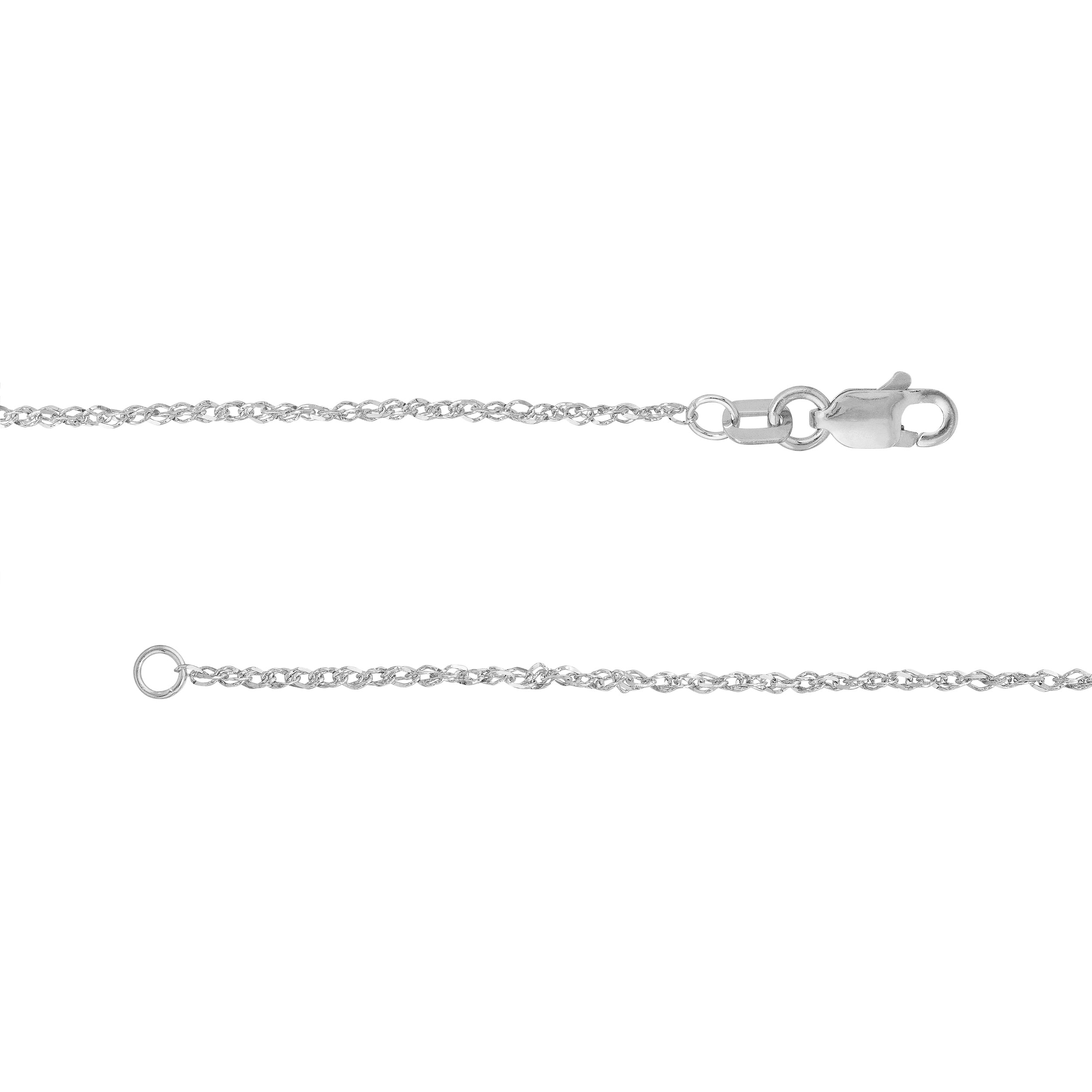 18" 1.37MM SPARKLE SINGAPORE CHAIN NECKLACE | 14K WHITE GOLD | MZ002242-14B - Brownlee Jewelers