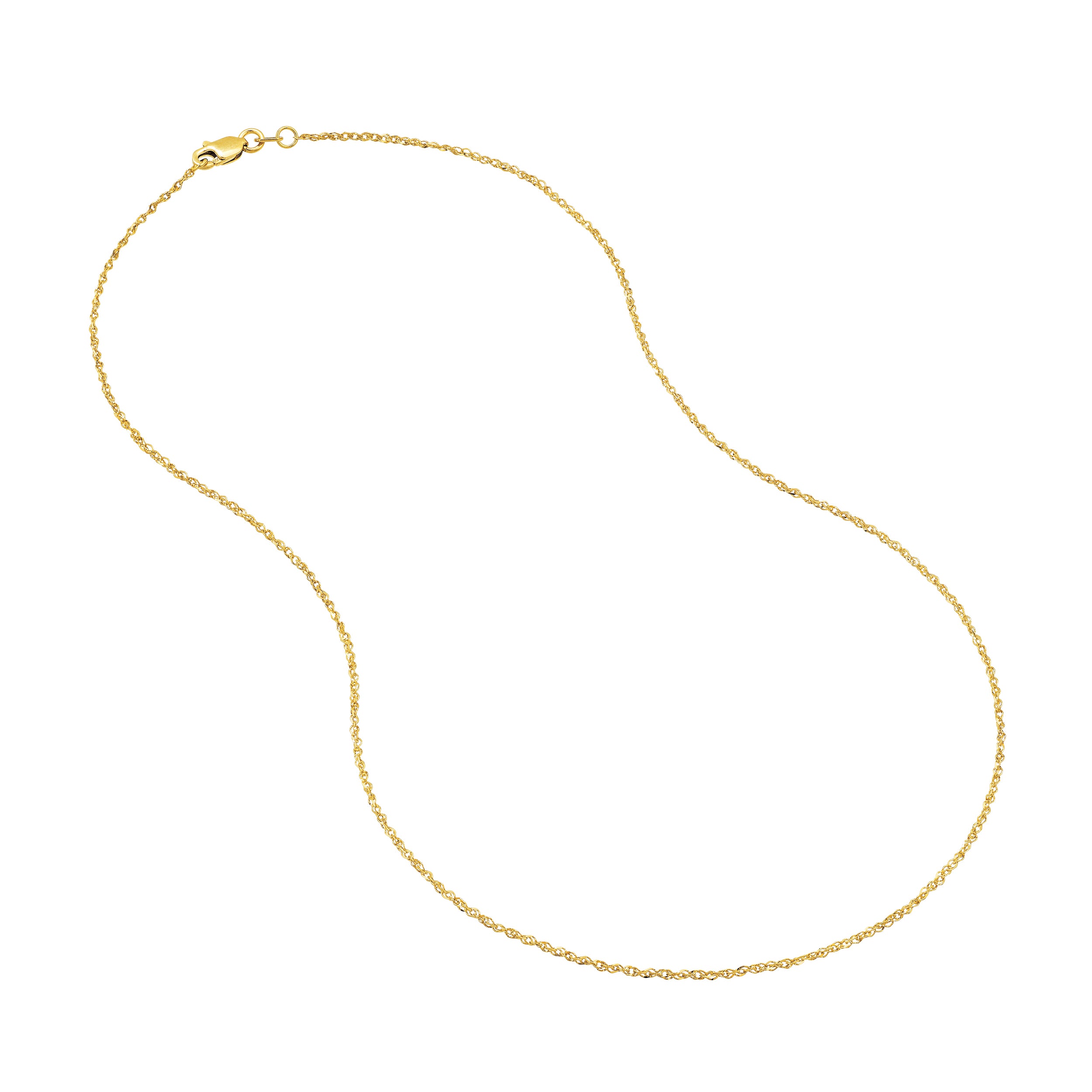 20" 1.37MM SPARKLE SINGAPORE CHAIN NECKLACE | 14K YELLOW GOLD | MZ002242-14Y - Brownlee Jewelers