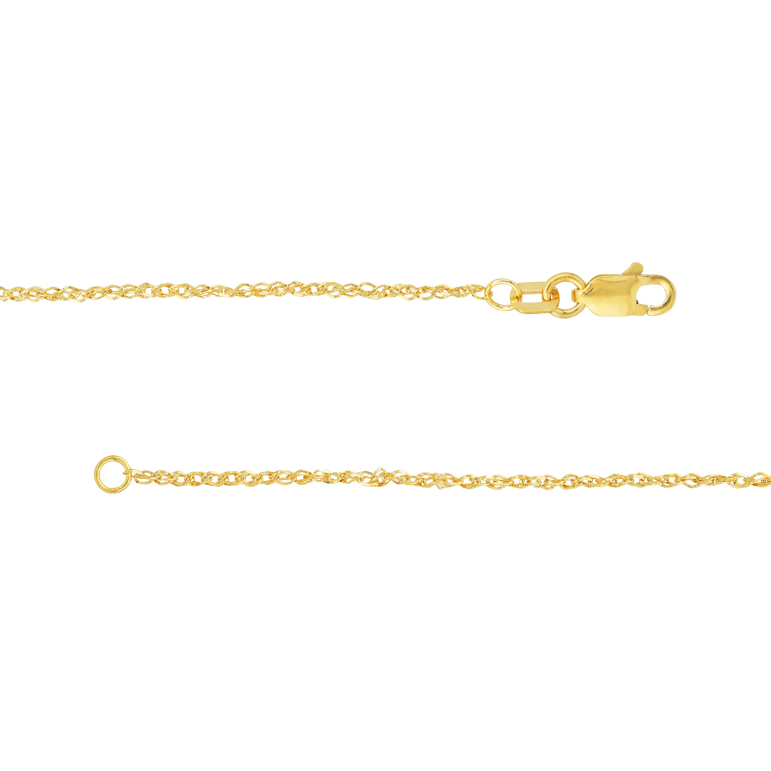 20" 1.37MM SPARKLE SINGAPORE CHAIN NECKLACE | 14K YELLOW GOLD | MZ002242-14Y - Brownlee Jewelers