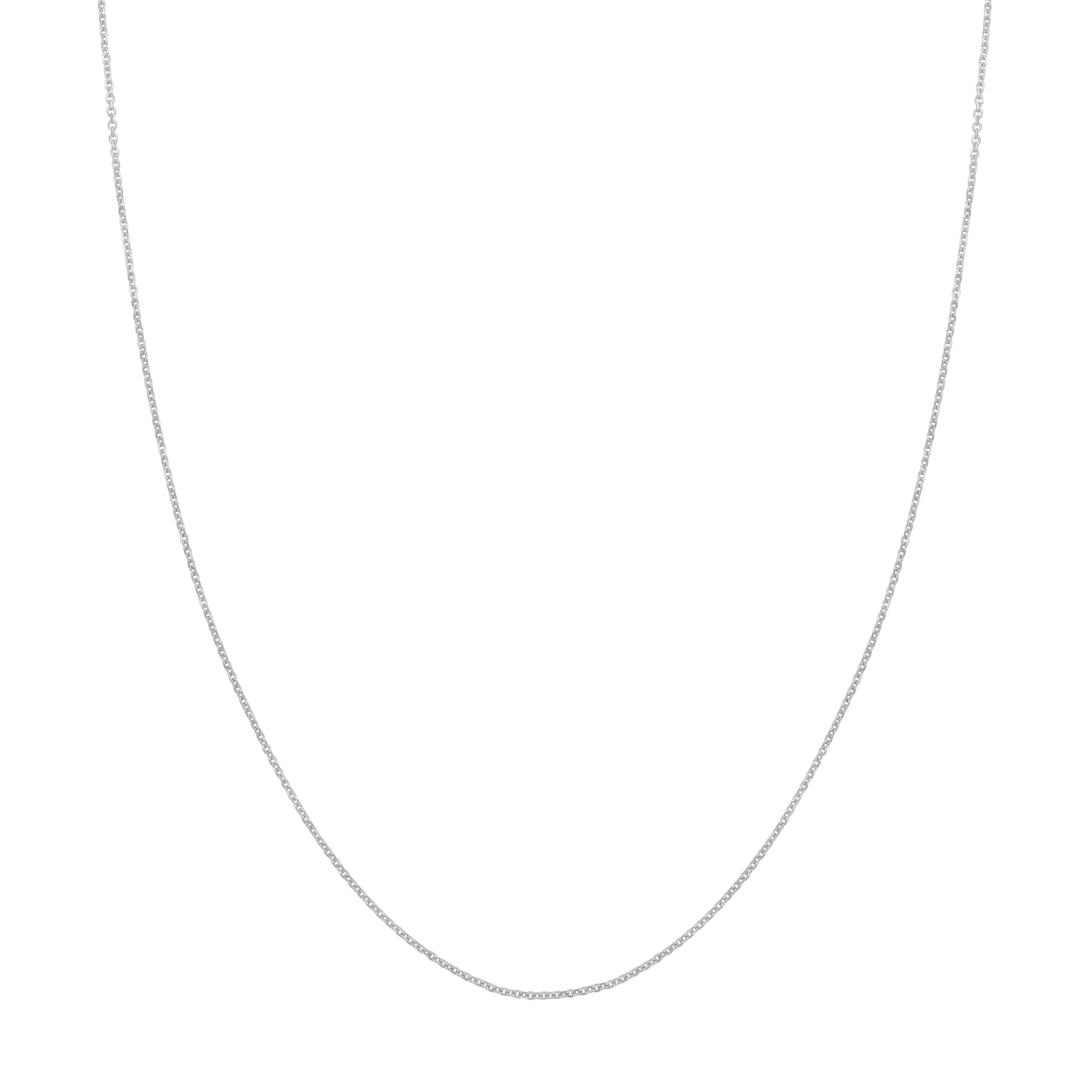 18" 1.05MM DIAMOND-CUT CABLE CHAIN NECKLACE | 10K WHITE GOLD | MZ002328-10B - Brownlee Jewelers